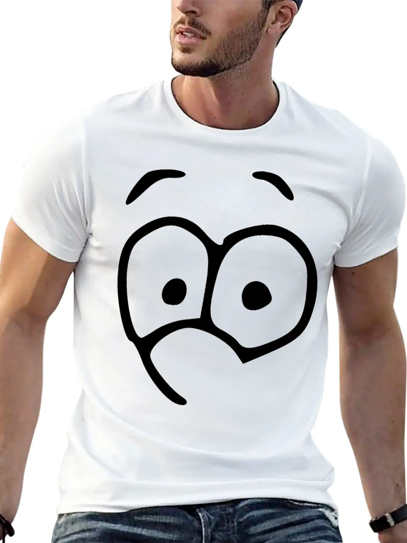 Emojis Sketch Happy Essential Cotton Tee For Daily Outfits ¨C Unisex Style