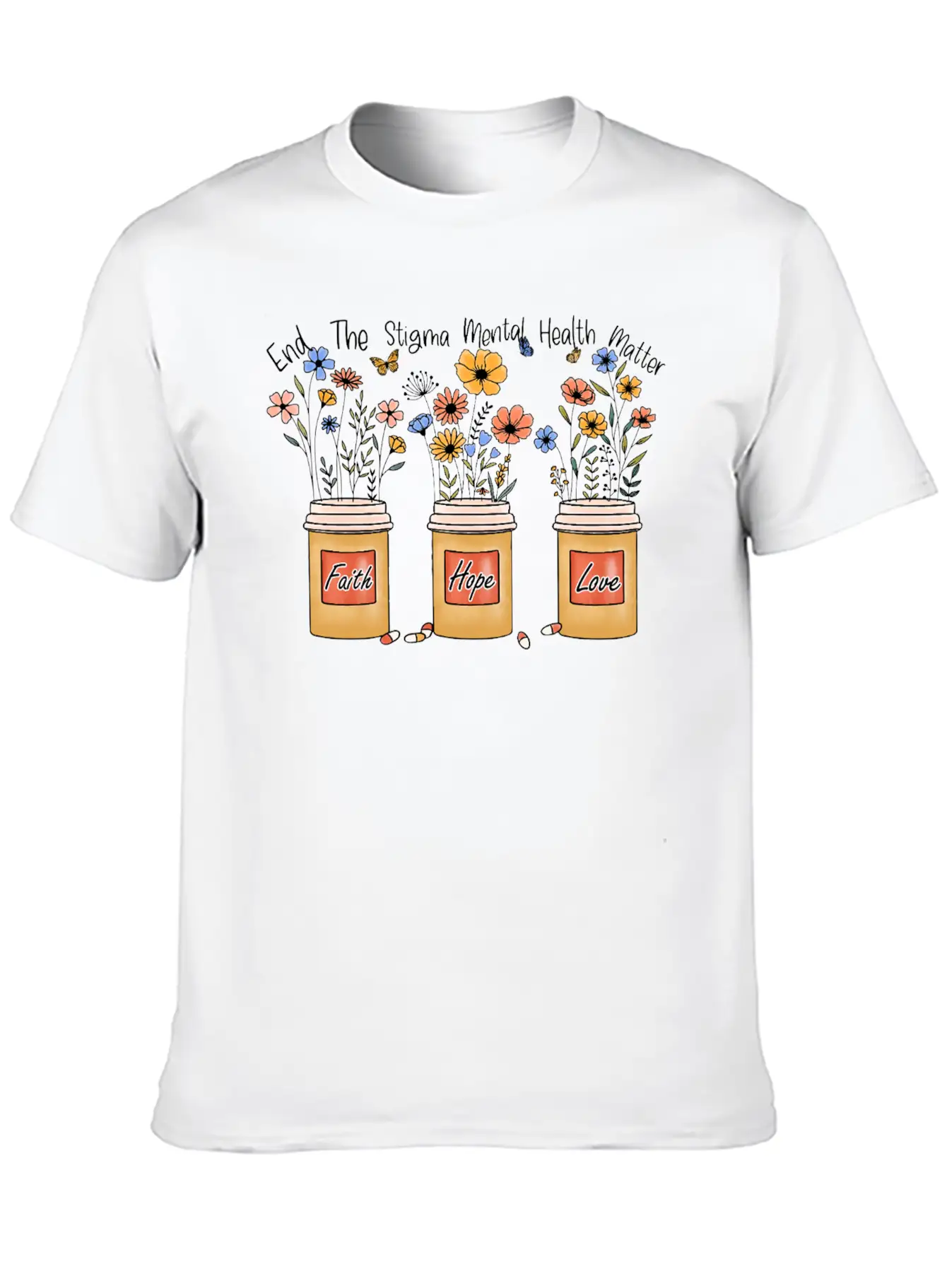 End The Stigma Mental Health Matters Essential Cotton Tee For Daily Outfits ¨C Unisex Style