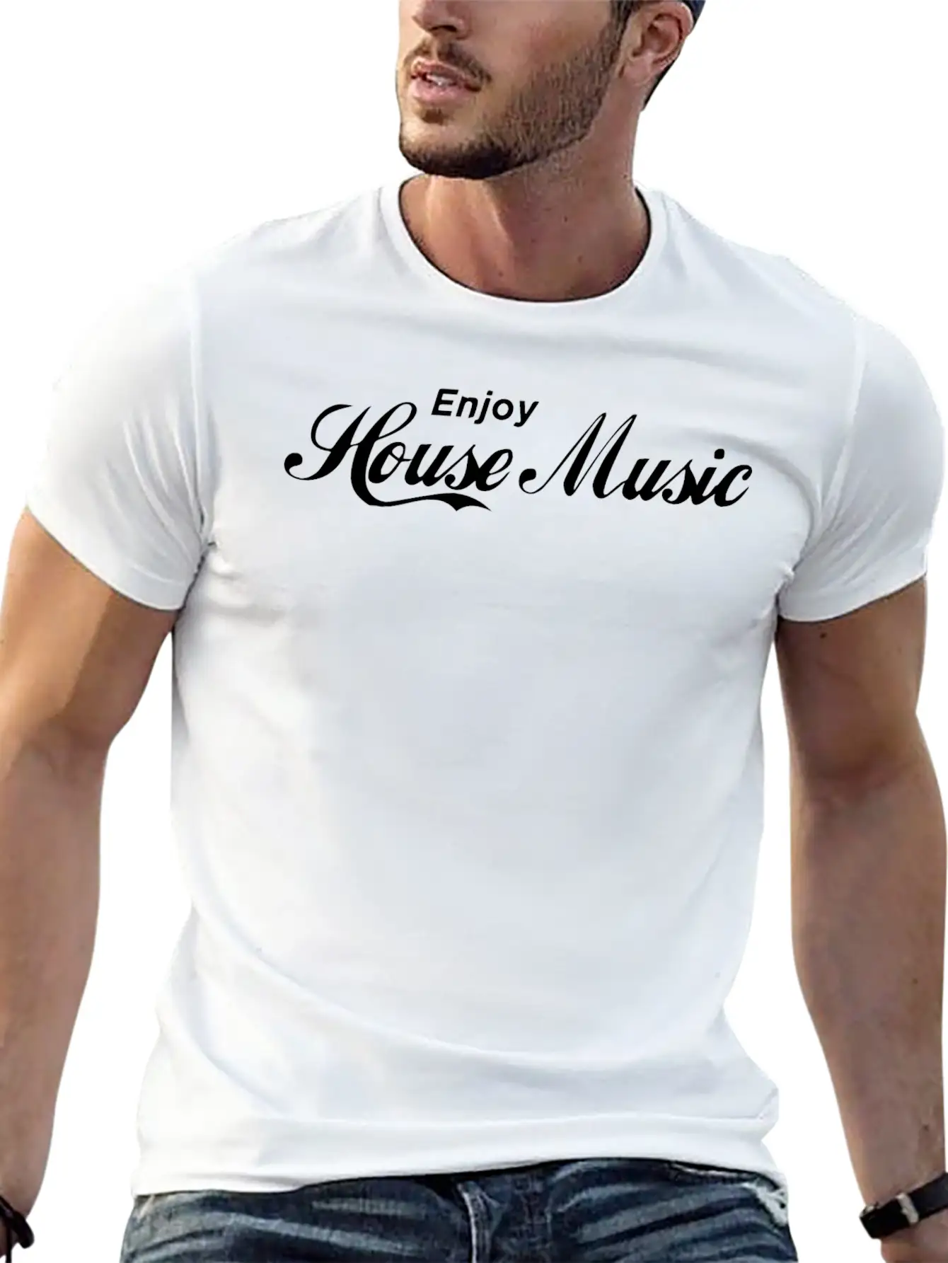 Enjoy House Music Basic Graphic T-Shirt ¨C Daily Comfort In Soft Cotton