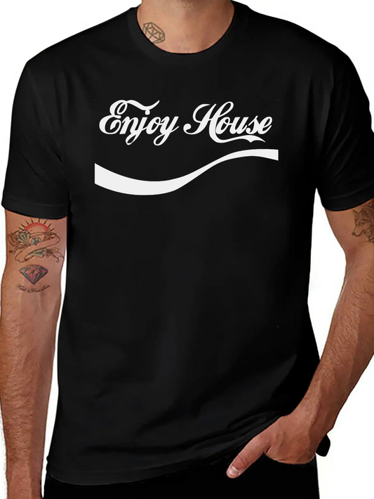 Enjoy House Music Essential Cotton Tee For Daily Outfits ¨C Unisex Style