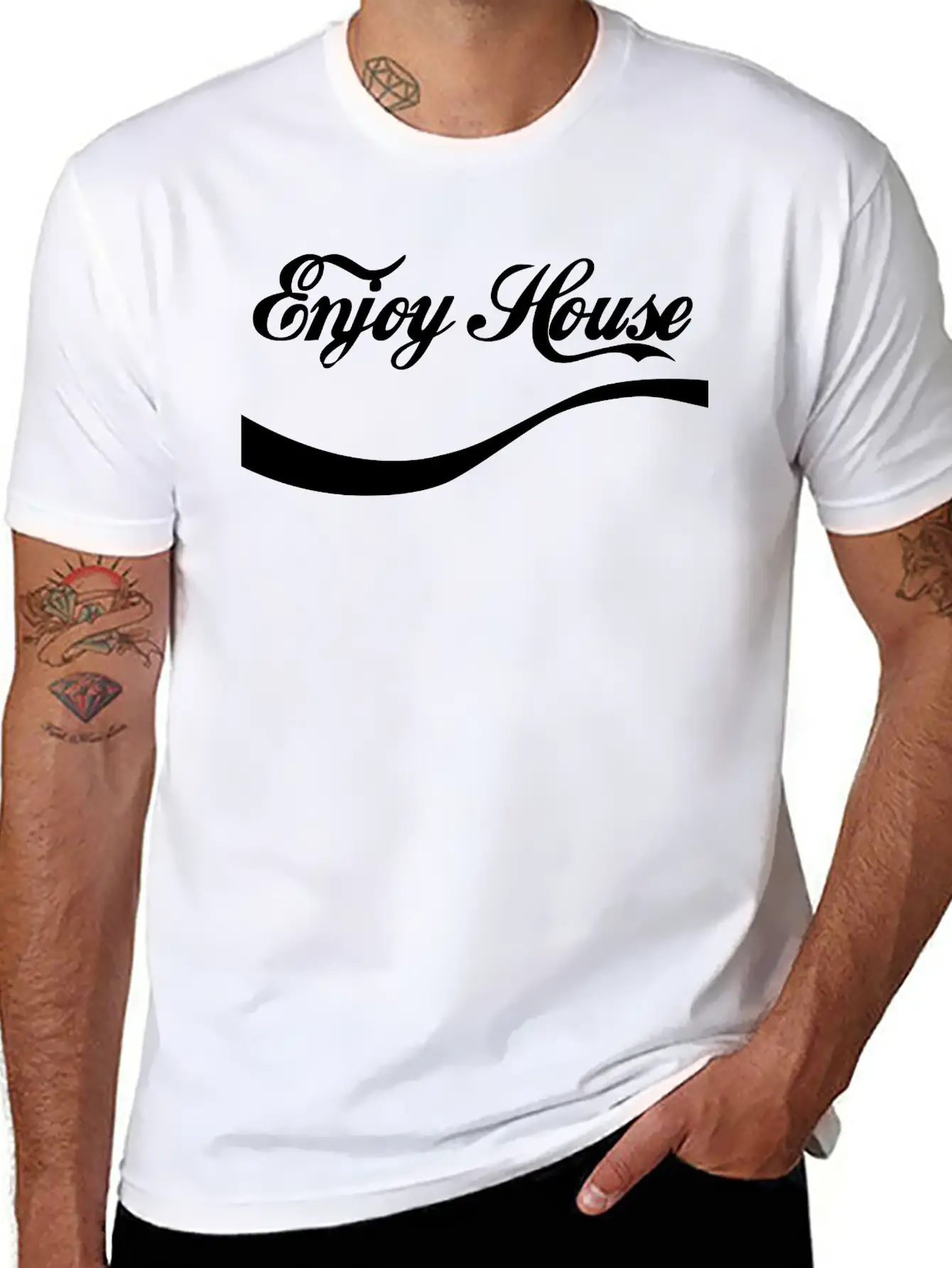 Enjoy House Music Essential Cotton Tee For Daily Outfits ¨C Unisex Style