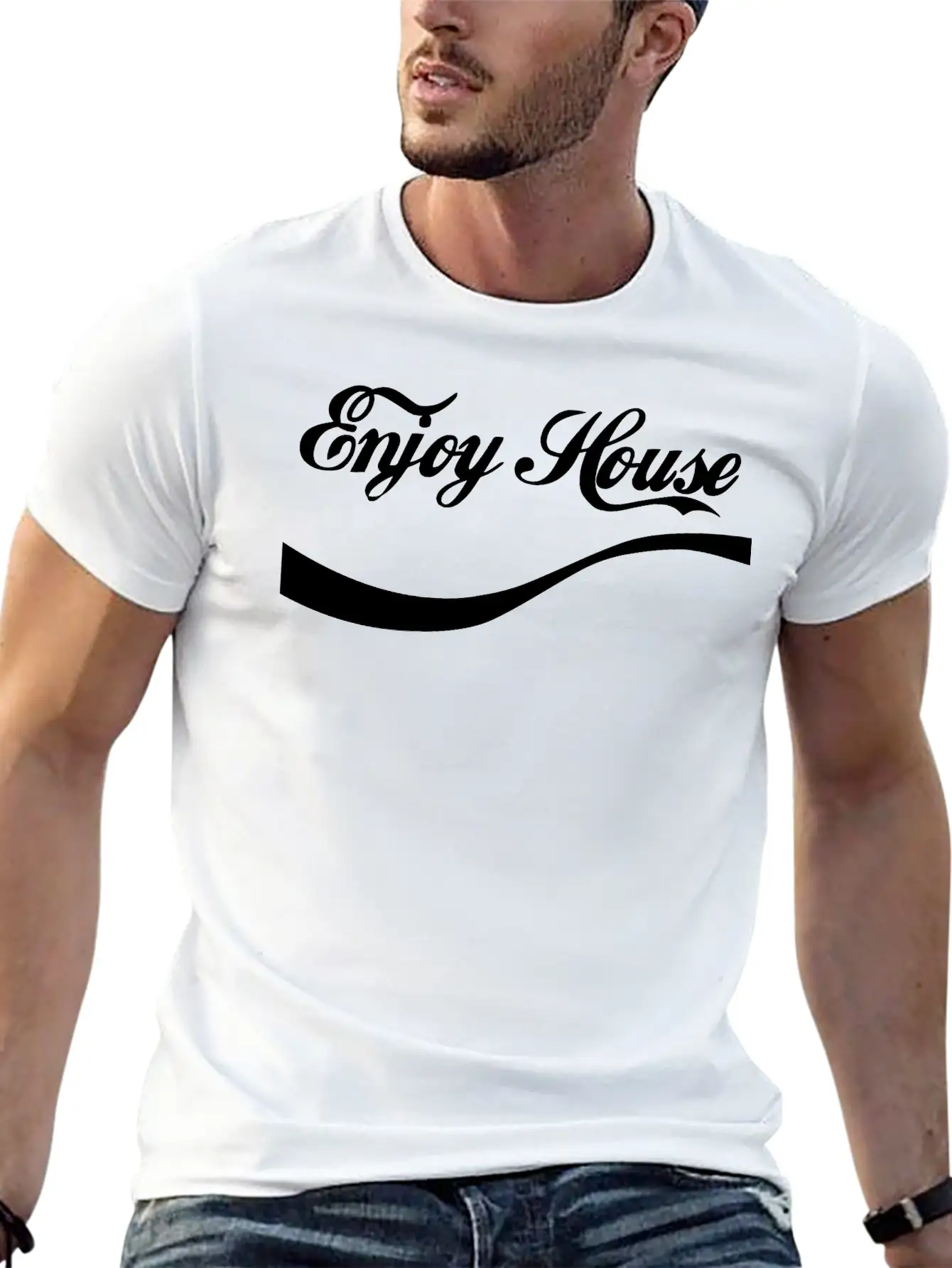 Enjoy House Music Essential Cotton Tee For Daily Outfits ¨C Unisex Style
