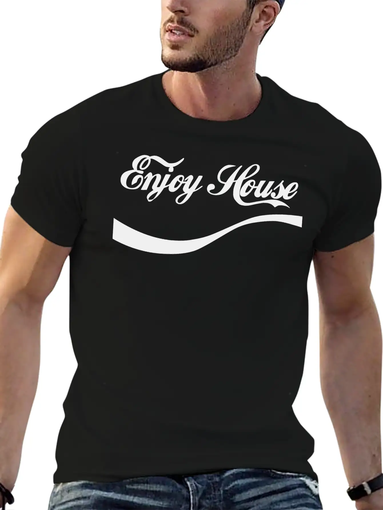 Enjoy House Music Essential Cotton Tee For Daily Outfits ¨C Unisex Style