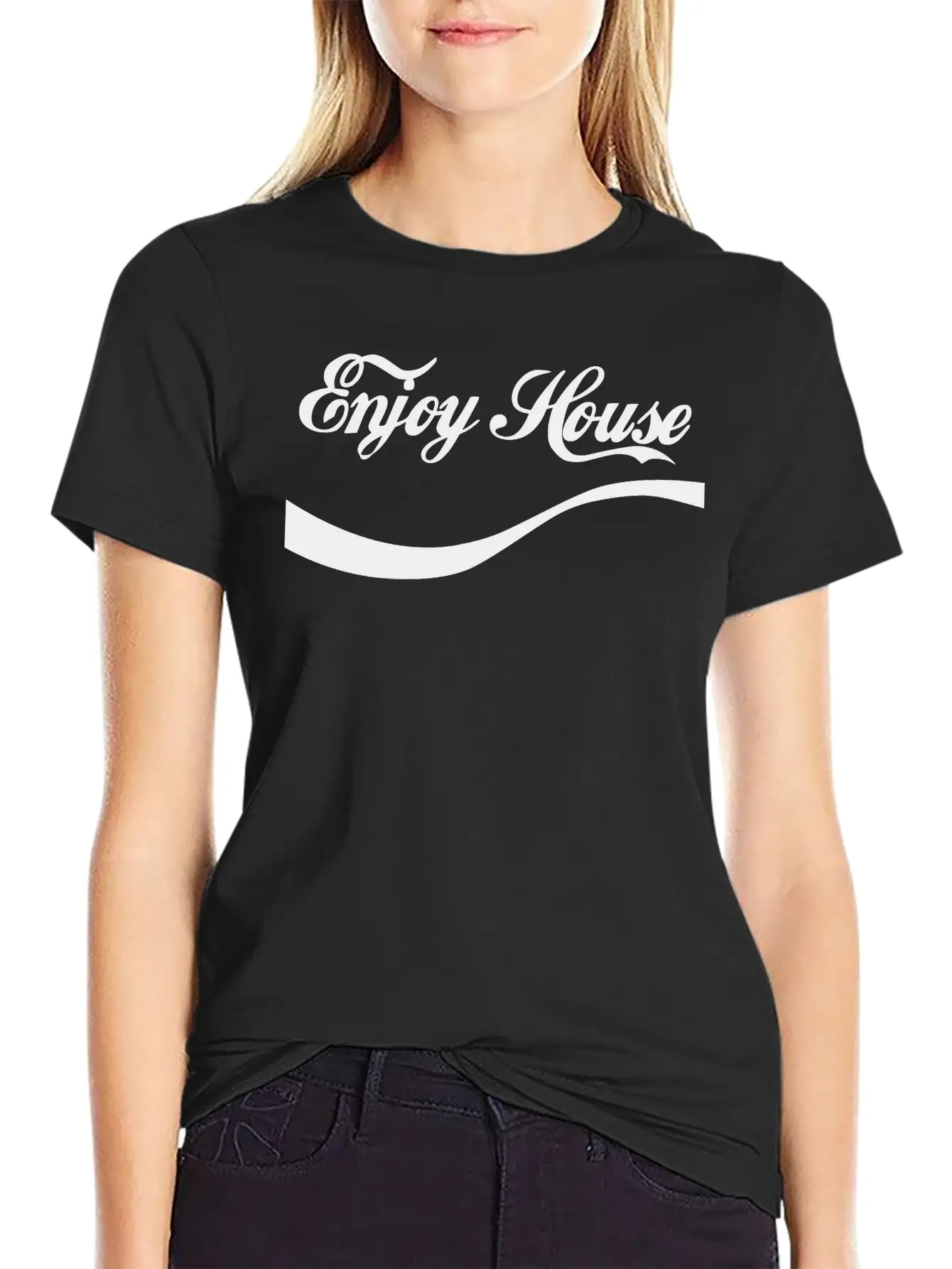 Enjoy House Music Essential Cotton Tee For Daily Outfits ¨C Unisex Style