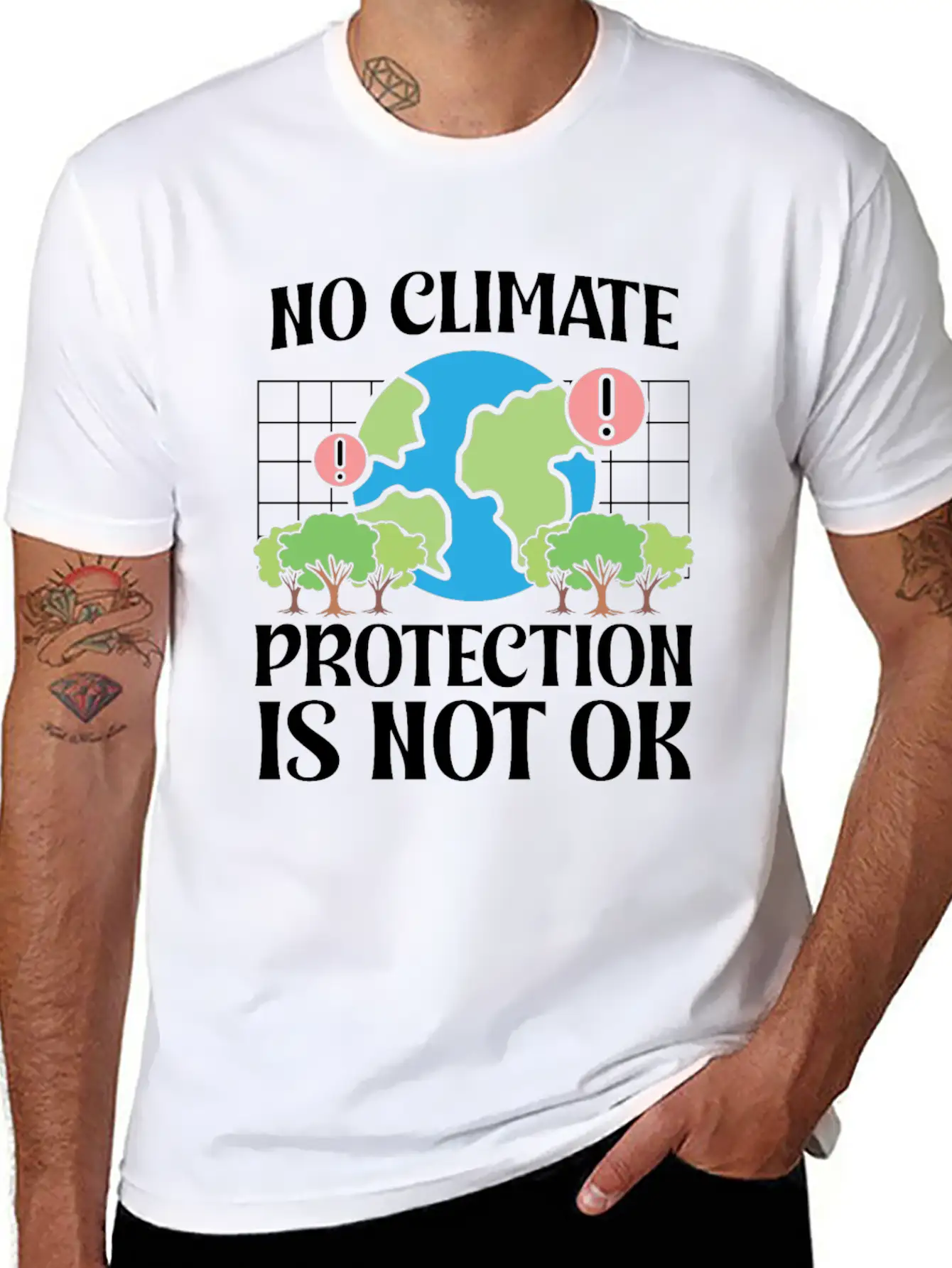Environmentalism No Climate Protection Not Ok Essential Cotton Tee For Daily Outfits ¨C Unisex Style