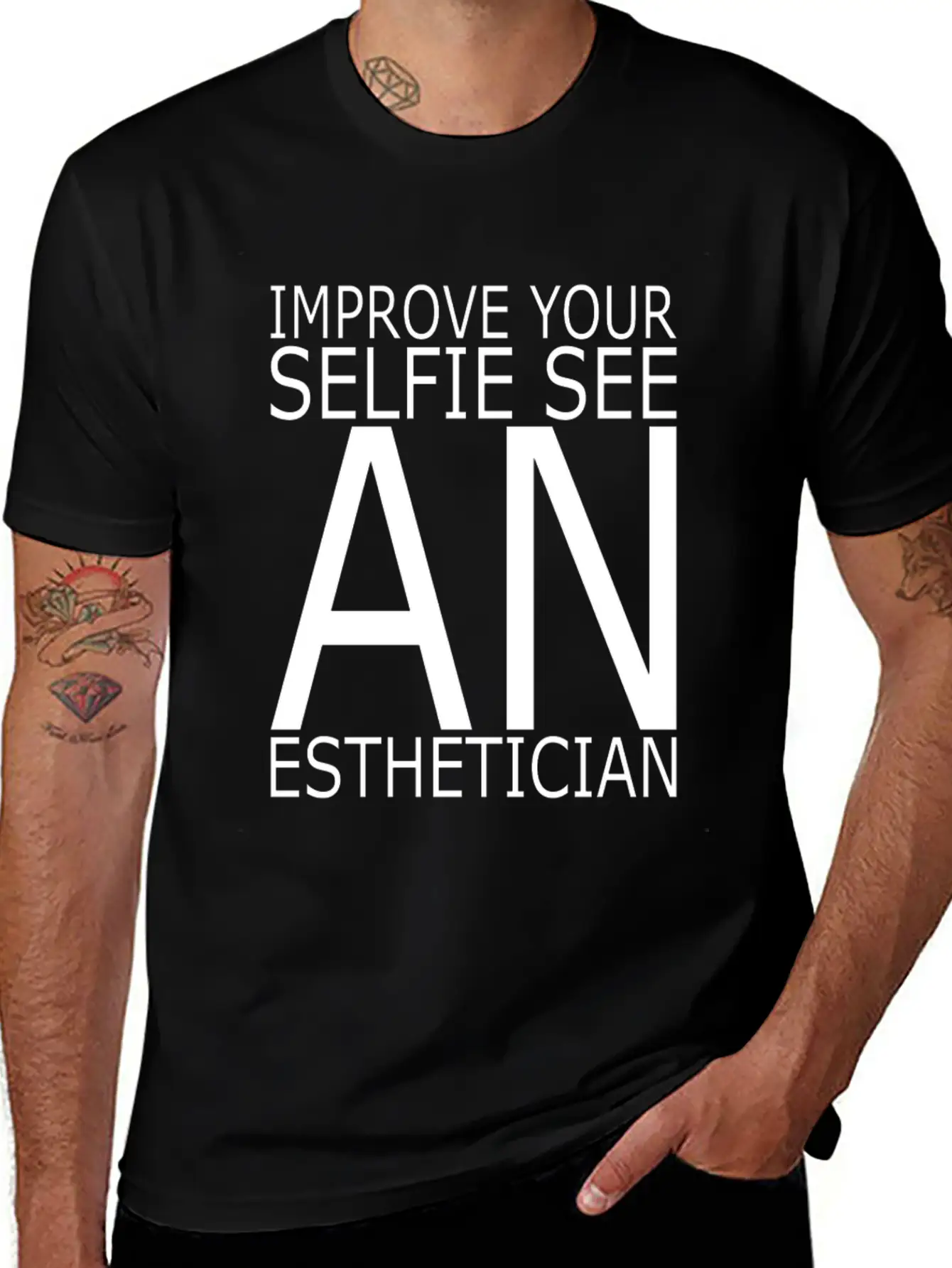 Esthetician IMPROVE_YOUR_SELFIE_SEE Makeup Basic Graphic T-Shirt ¨C Daily Comfort In Soft Cotton