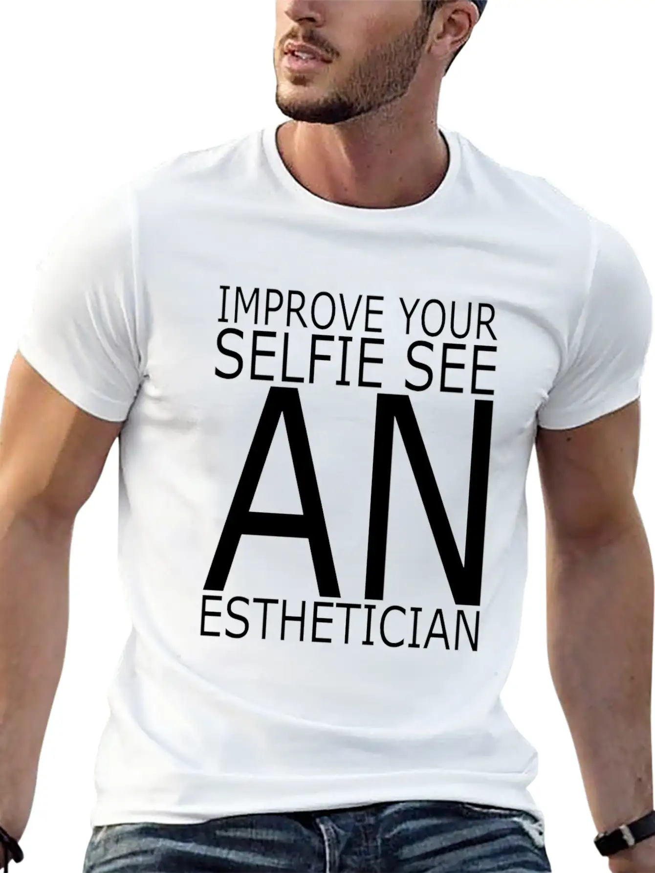 Esthetician IMPROVE_YOUR_SELFIE_SEE Makeup Basic Graphic T-Shirt ¨C Daily Comfort In Soft Cotton
