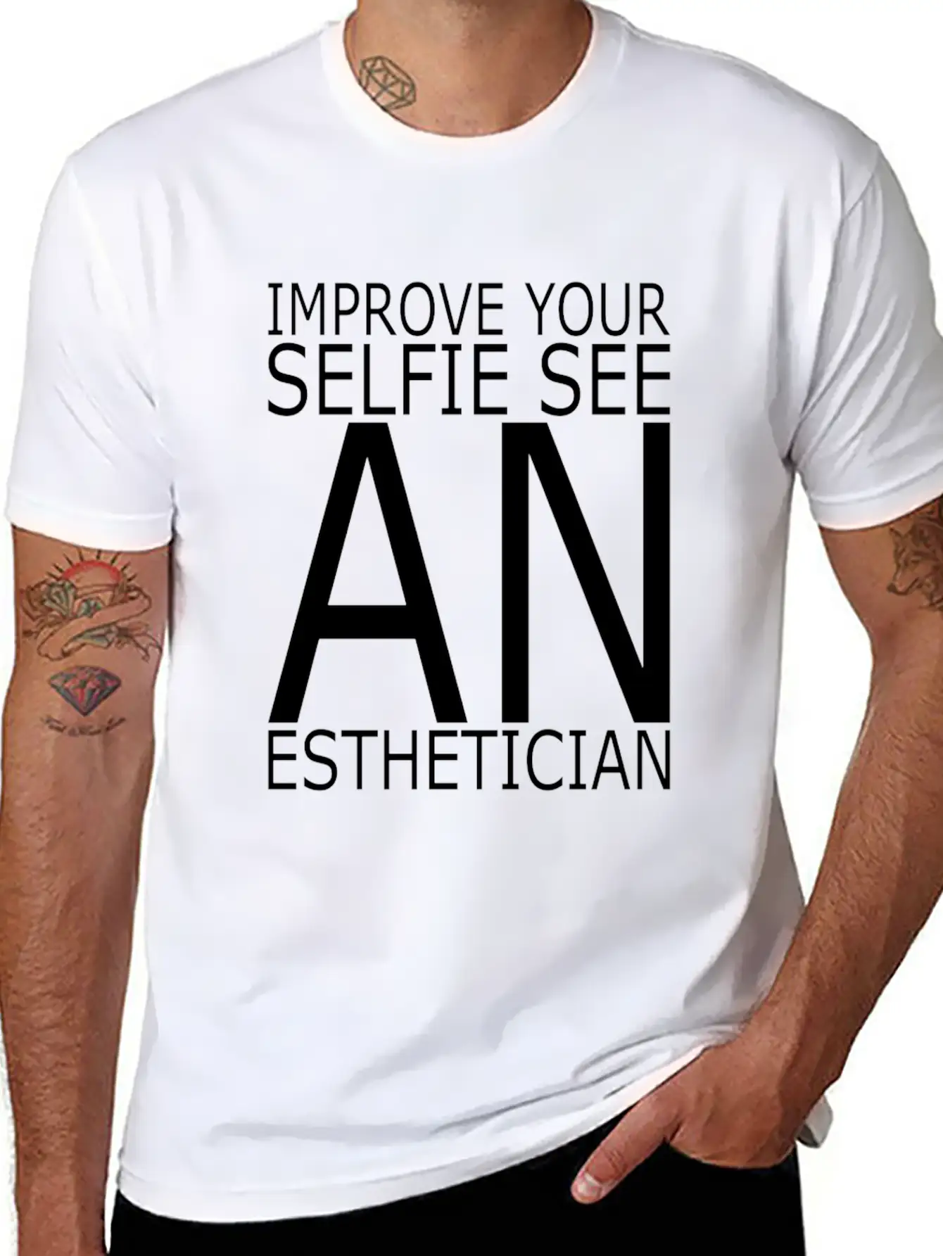Esthetician IMPROVE_YOUR_SELFIE_SEE Makeup Basic Graphic T-Shirt ¨C Daily Comfort In Soft Cotton