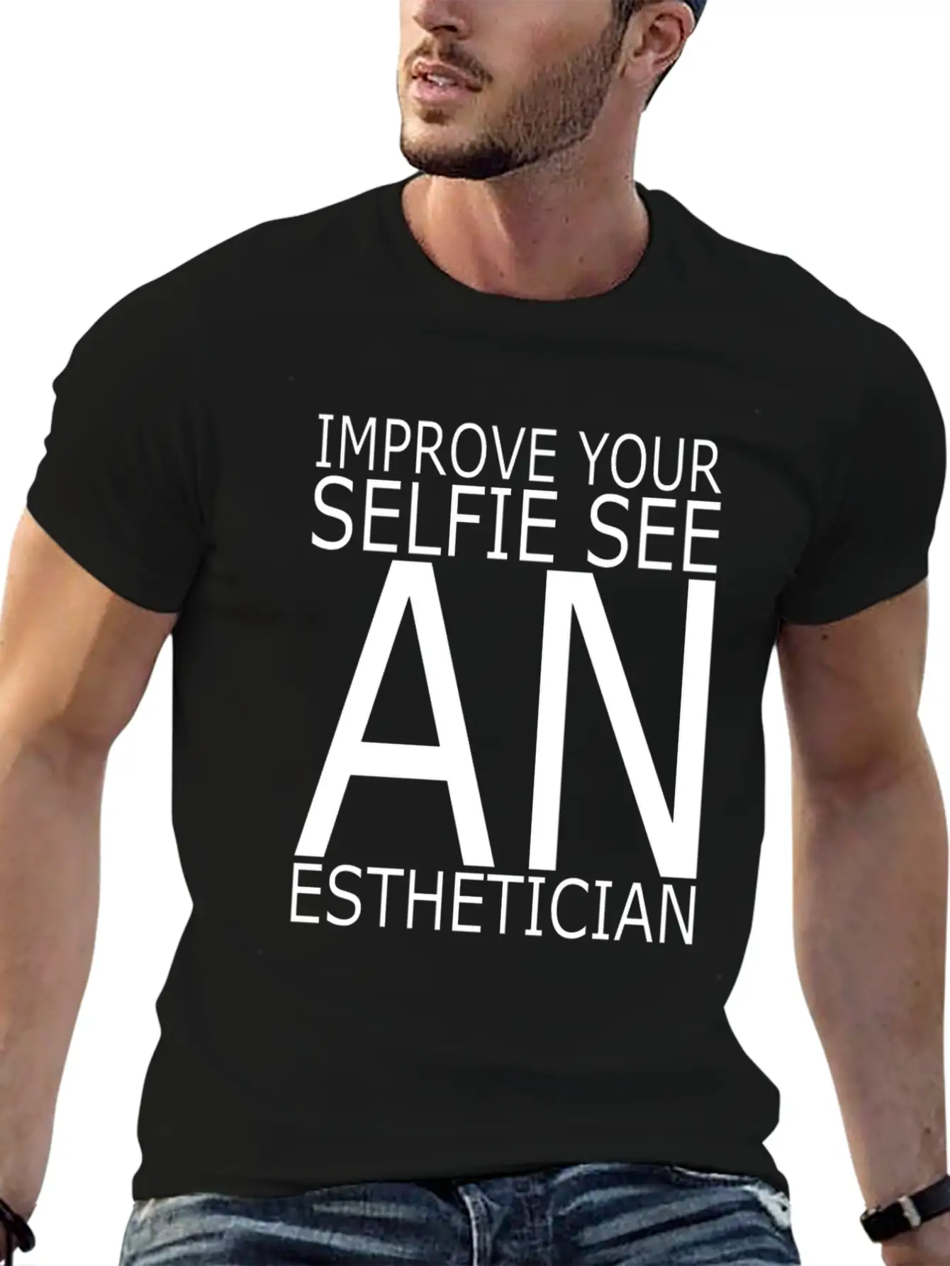 Esthetician IMPROVE_YOUR_SELFIE_SEE Makeup Basic Graphic T-Shirt ¨C Daily Comfort In Soft Cotton