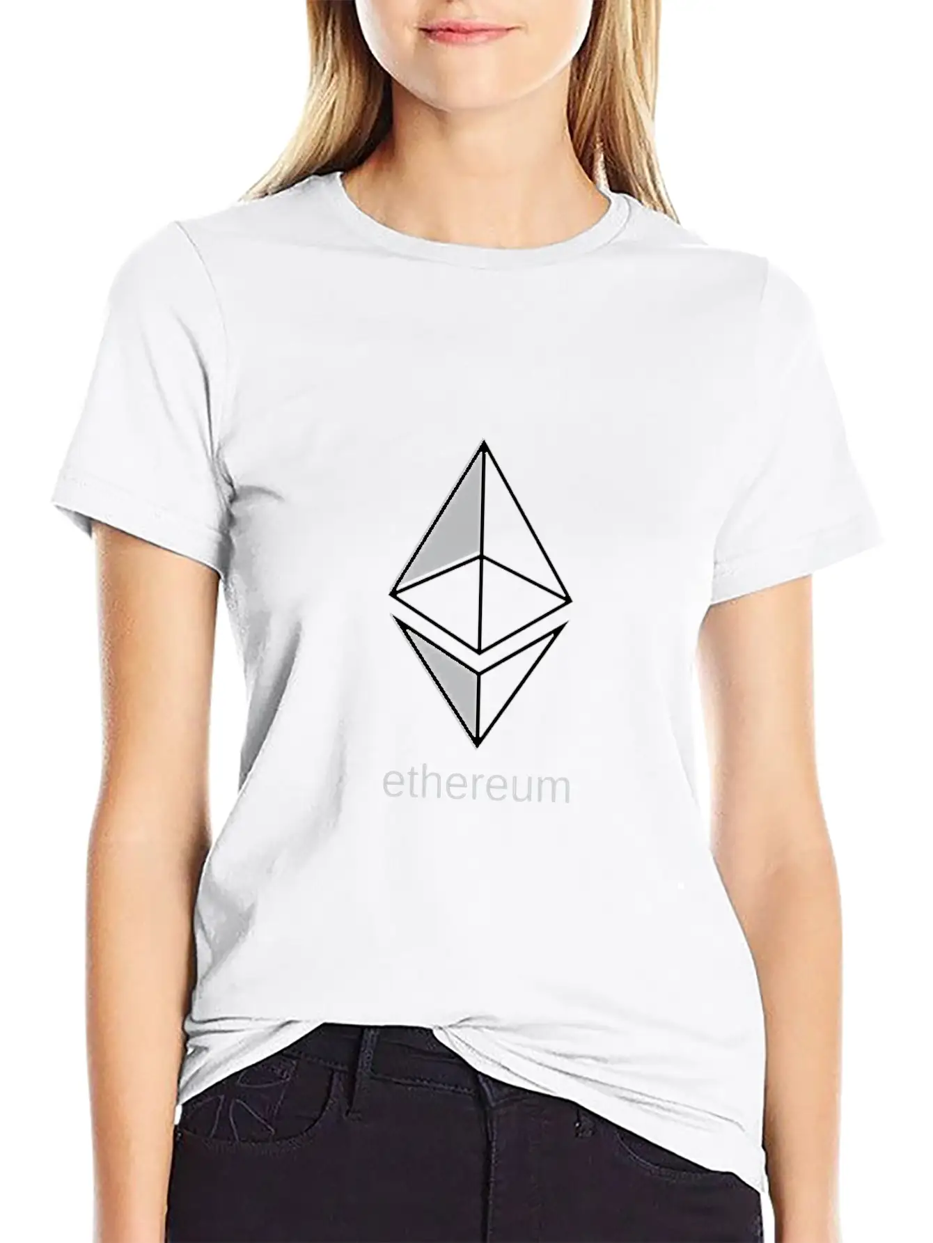 Ethereum Large Dark Essential Cotton Tee For Daily Outfits ¨C Unisex Style