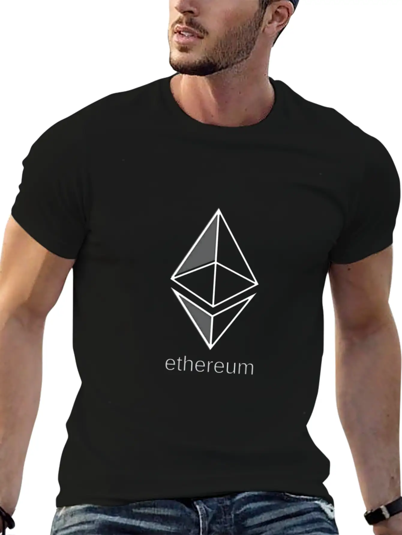 Ethereum Large Dark Essential Cotton Tee For Daily Outfits ¨C Unisex Style