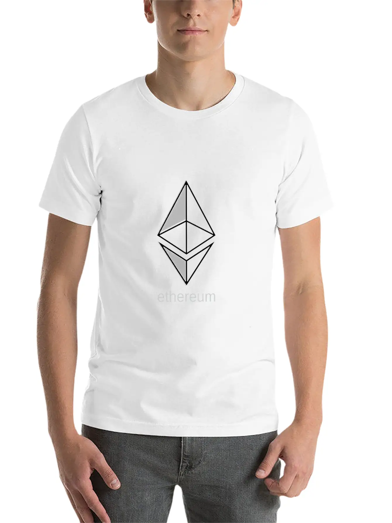 Ethereum Large Dark Essential Cotton Tee For Daily Outfits ¨C Unisex Style