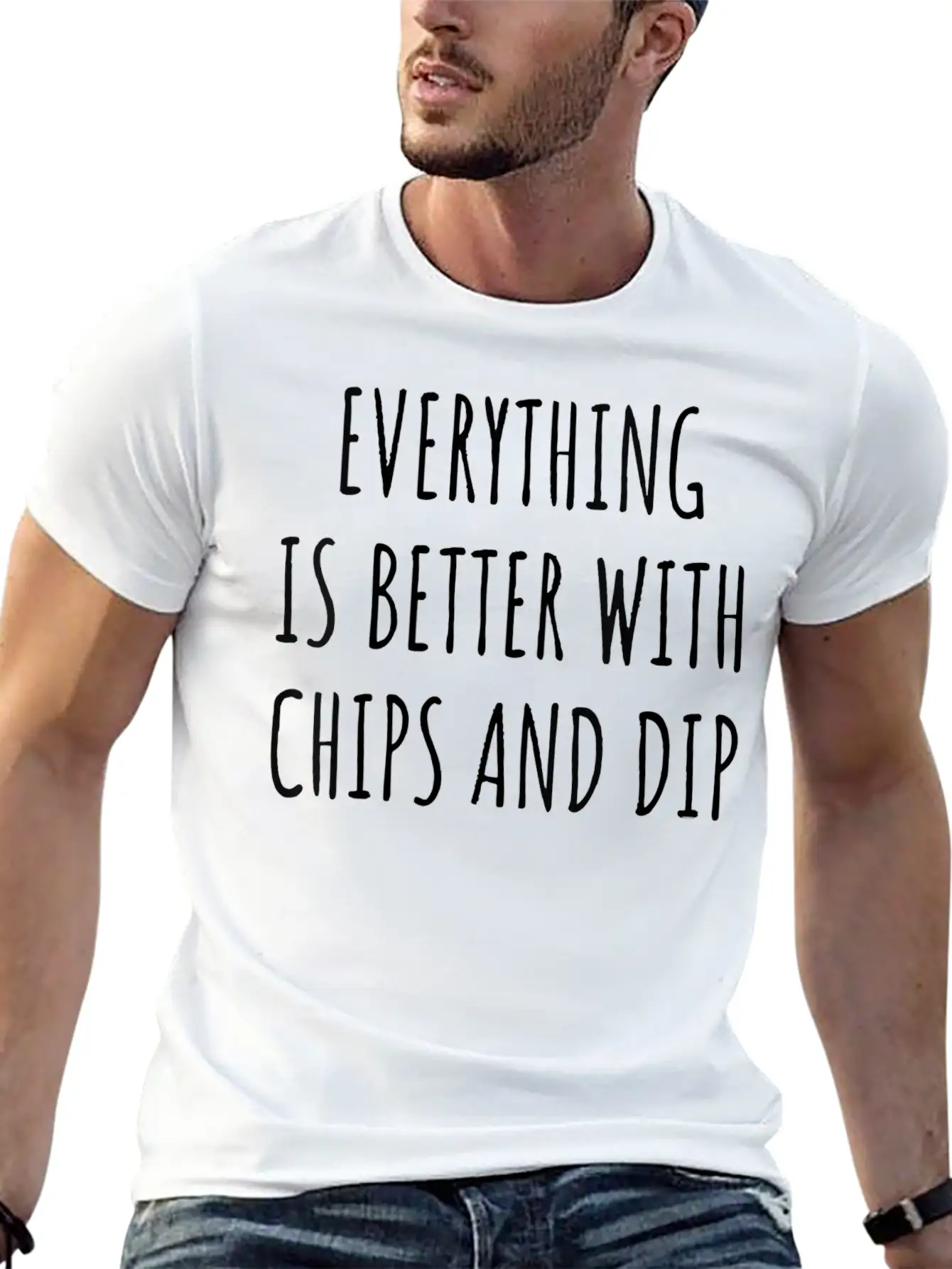 Everything Is Better With Chips And Dip Gift Tee Basic Graphic T-Shirt ¨C Daily Comfort In Soft Cotton