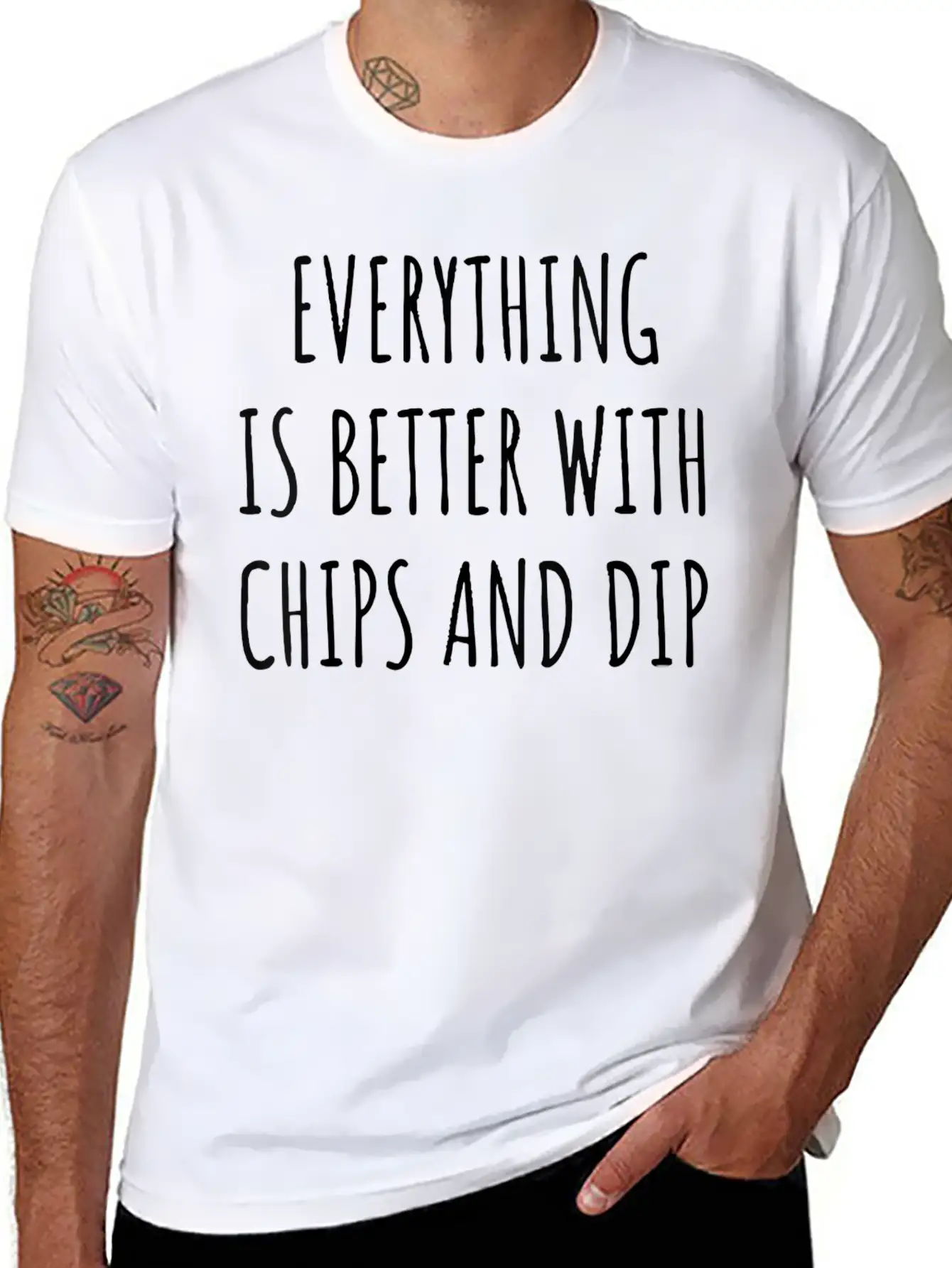 Everything Is Better With Chips And Dip Gift Tee Basic Graphic T-Shirt ¨C Daily Comfort In Soft Cotton
