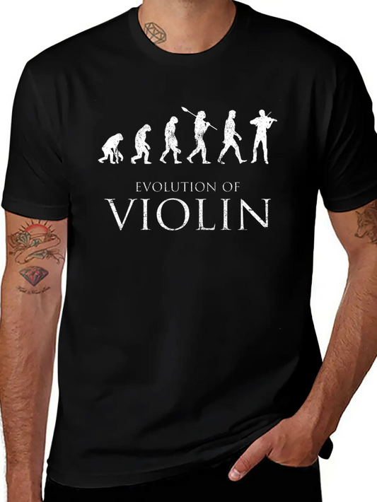 Evolution Of Violin Basic Graphic T-Shirt ¨C Daily Comfort In Soft Cotton