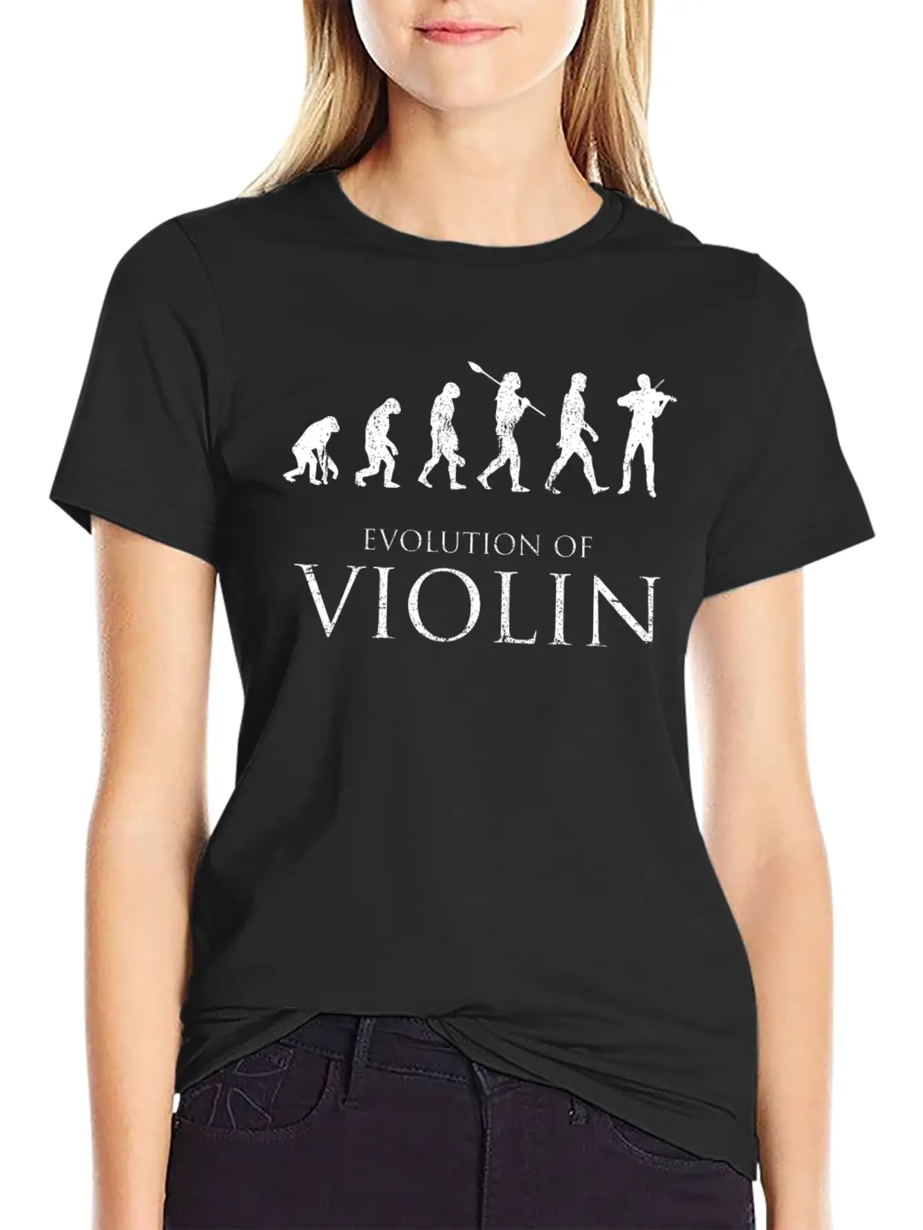 Evolution Of Violin Basic Graphic T-Shirt ¨C Daily Comfort In Soft Cotton