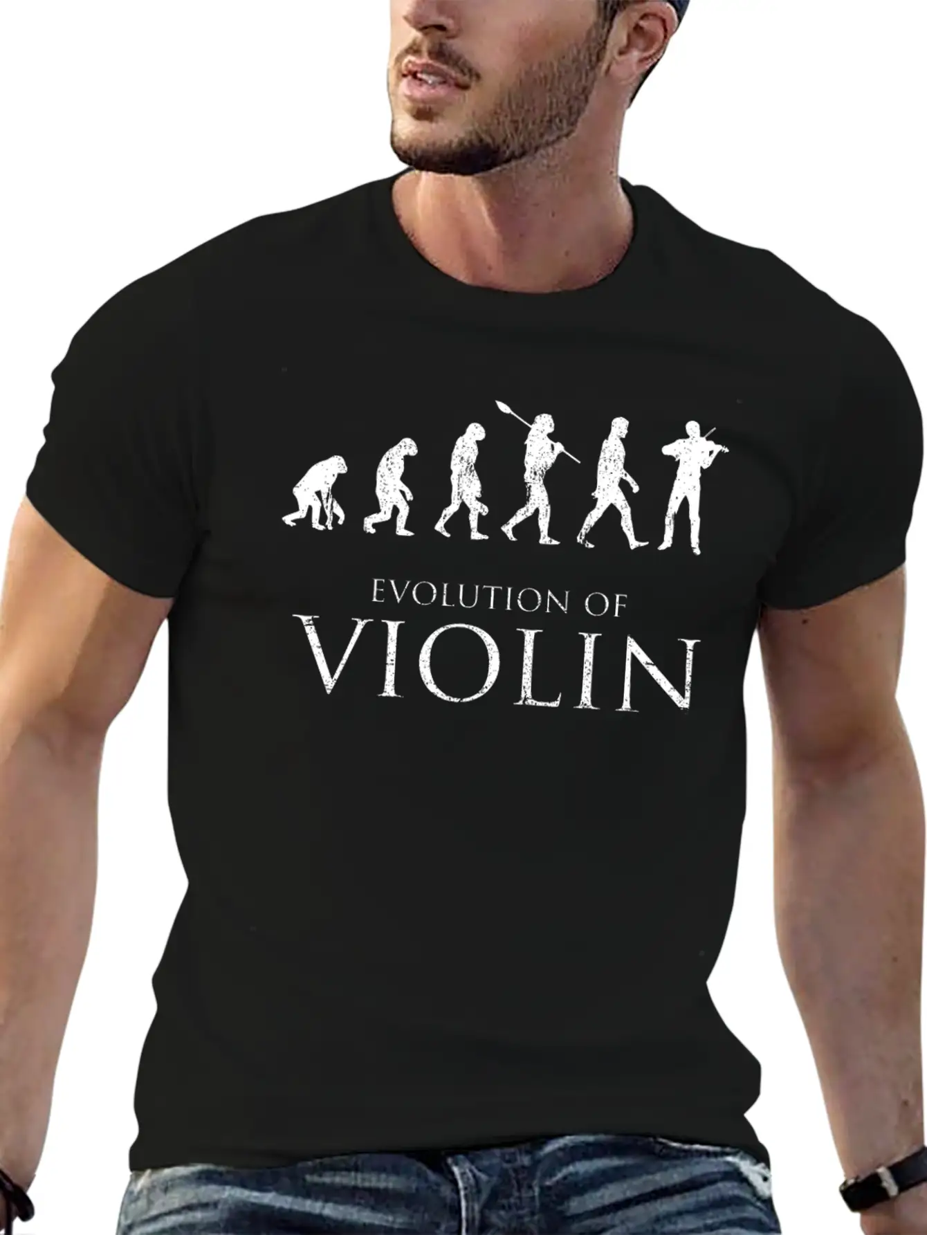 Evolution Of Violin Basic Graphic T-Shirt ¨C Daily Comfort In Soft Cotton