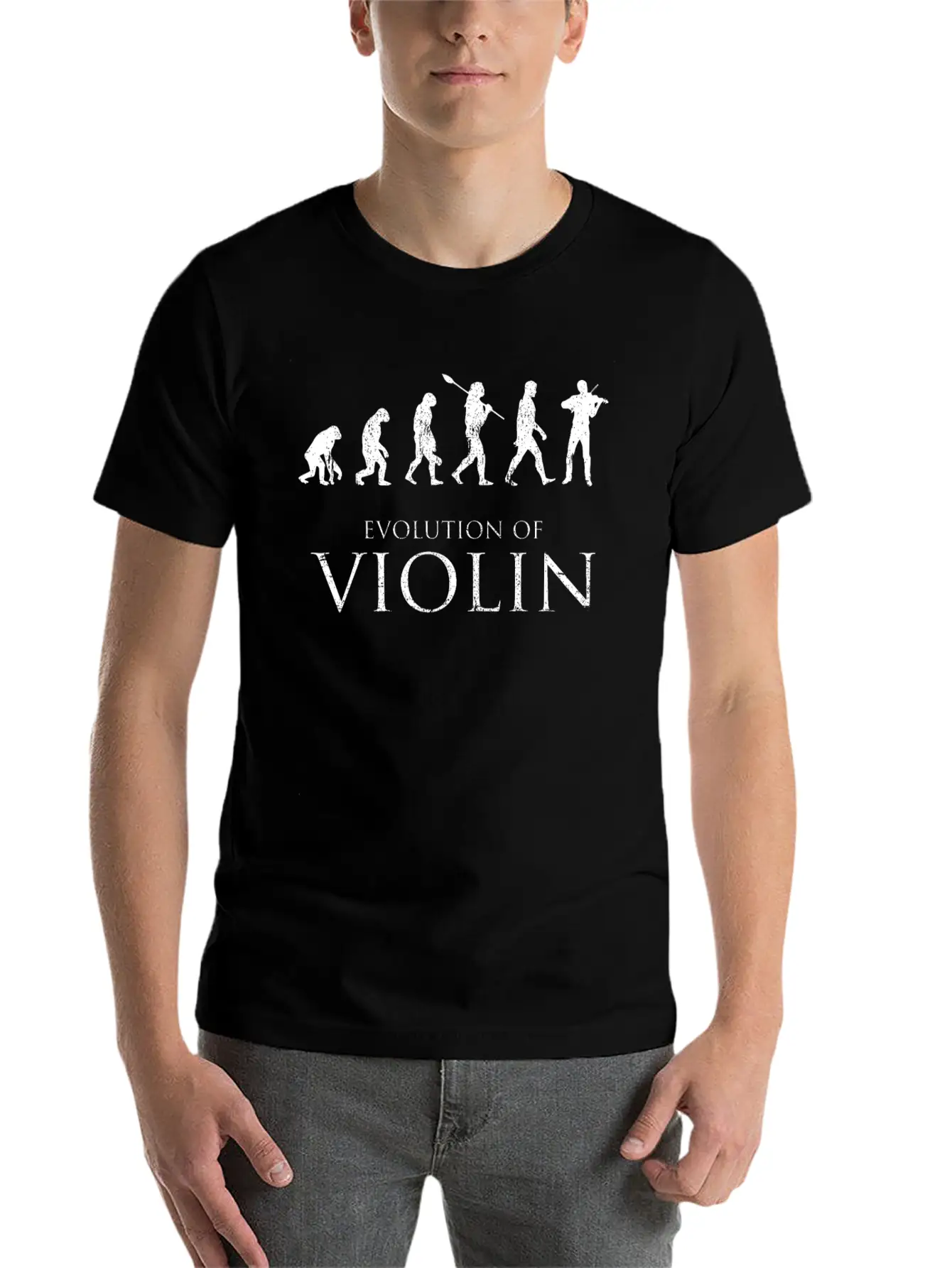 Evolution Of Violin Basic Graphic T-Shirt ¨C Daily Comfort In Soft Cotton