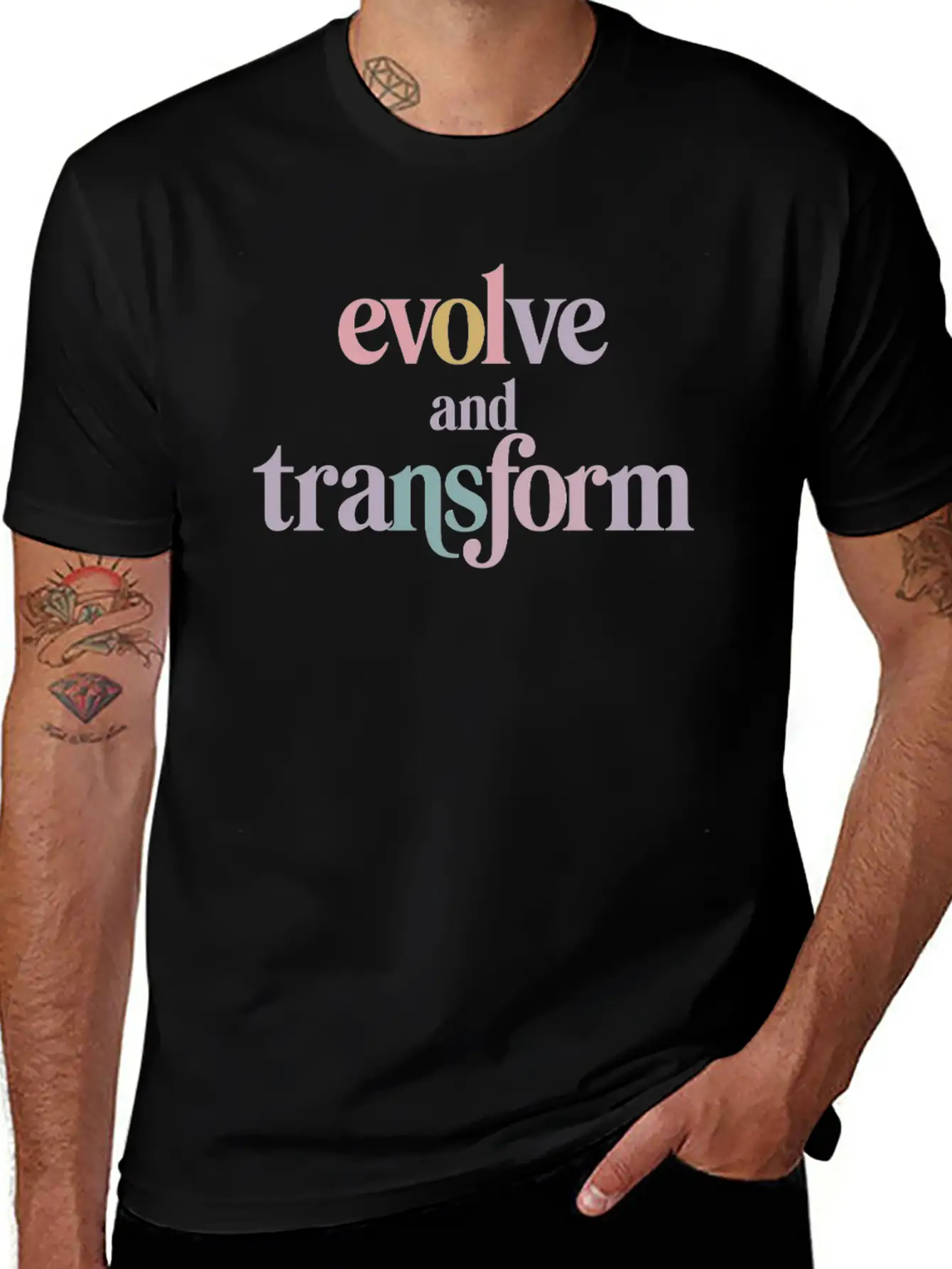 Evolve And Transform Inspiring Spirituality Quote Essential Cotton Tee For Daily Outfits ¨C Unisex Style