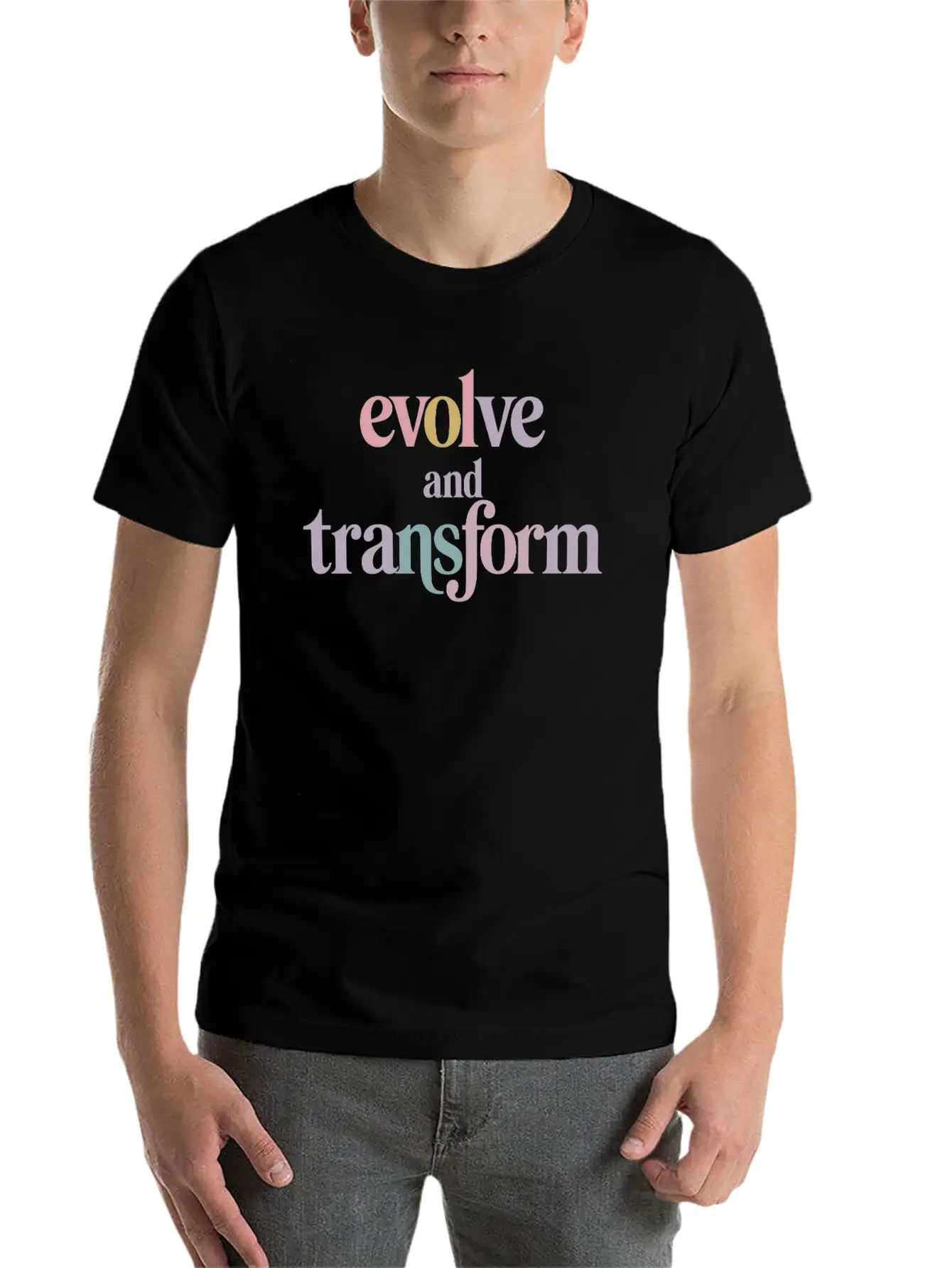 Evolve And Transform Inspiring Spirituality Quote Essential Cotton Tee For Daily Outfits ¨C Unisex Style