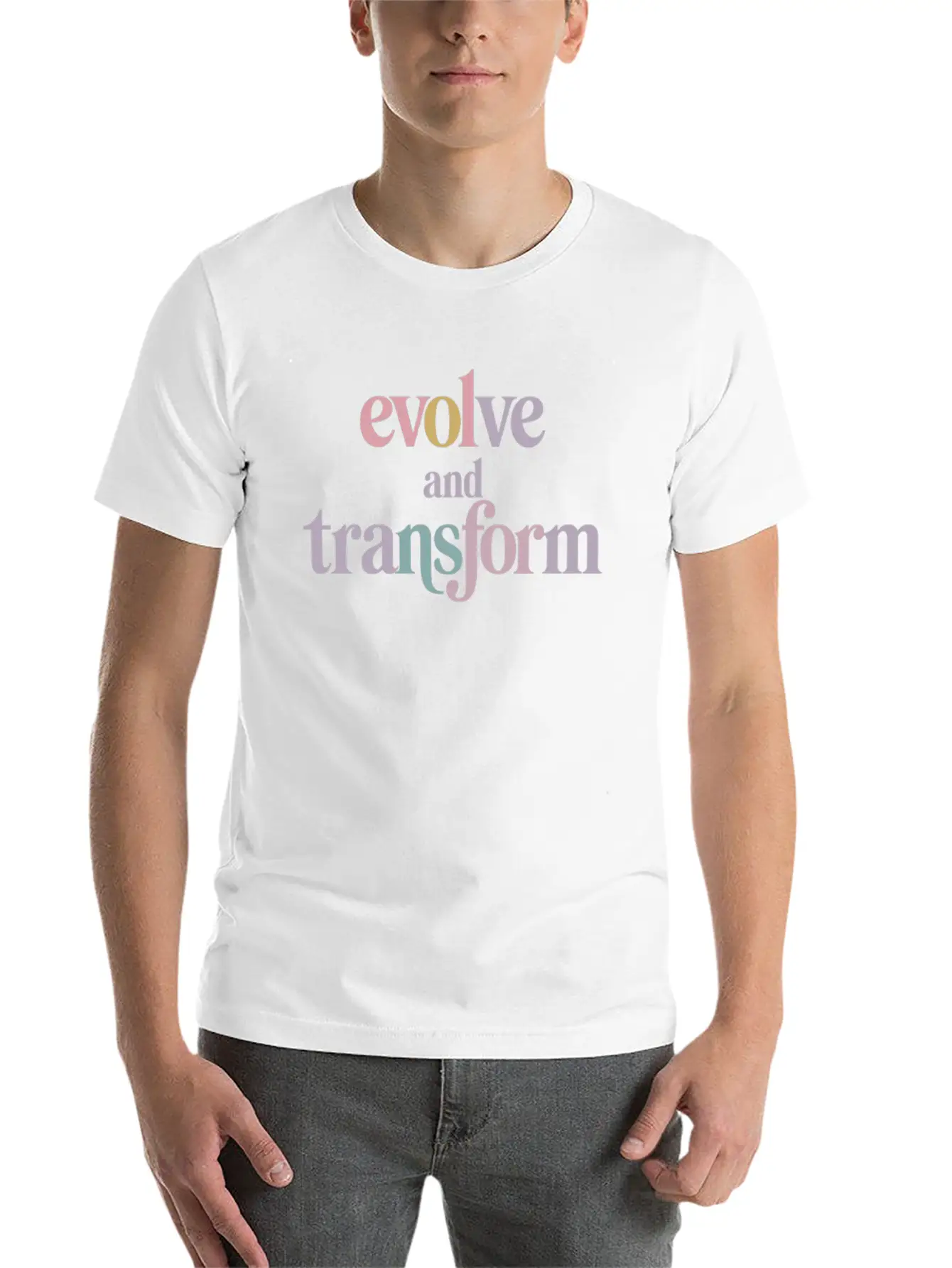Evolve And Transform Inspiring Spirituality Quote Essential Cotton Tee For Daily Outfits ¨C Unisex Style