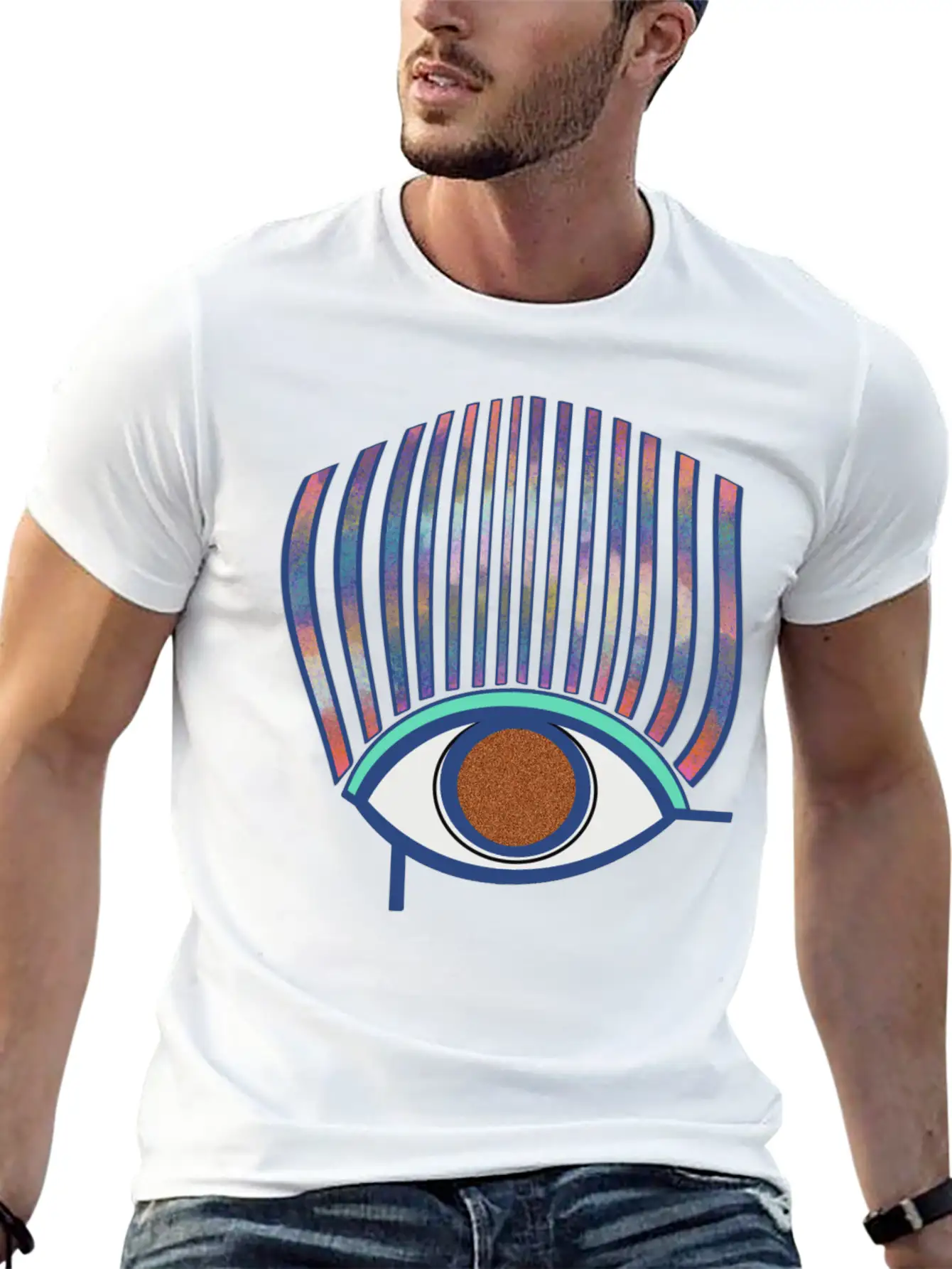 Eye Sky Line Essential Cotton Tee For Daily Outfits ¨C Unisex Style