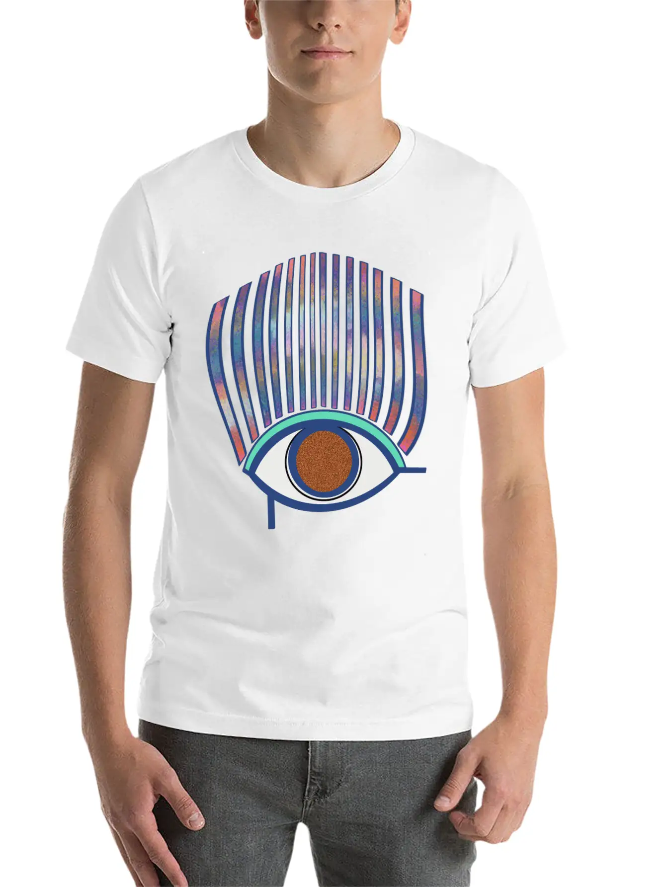 Eye Sky Line Essential Cotton Tee For Daily Outfits ¨C Unisex Style