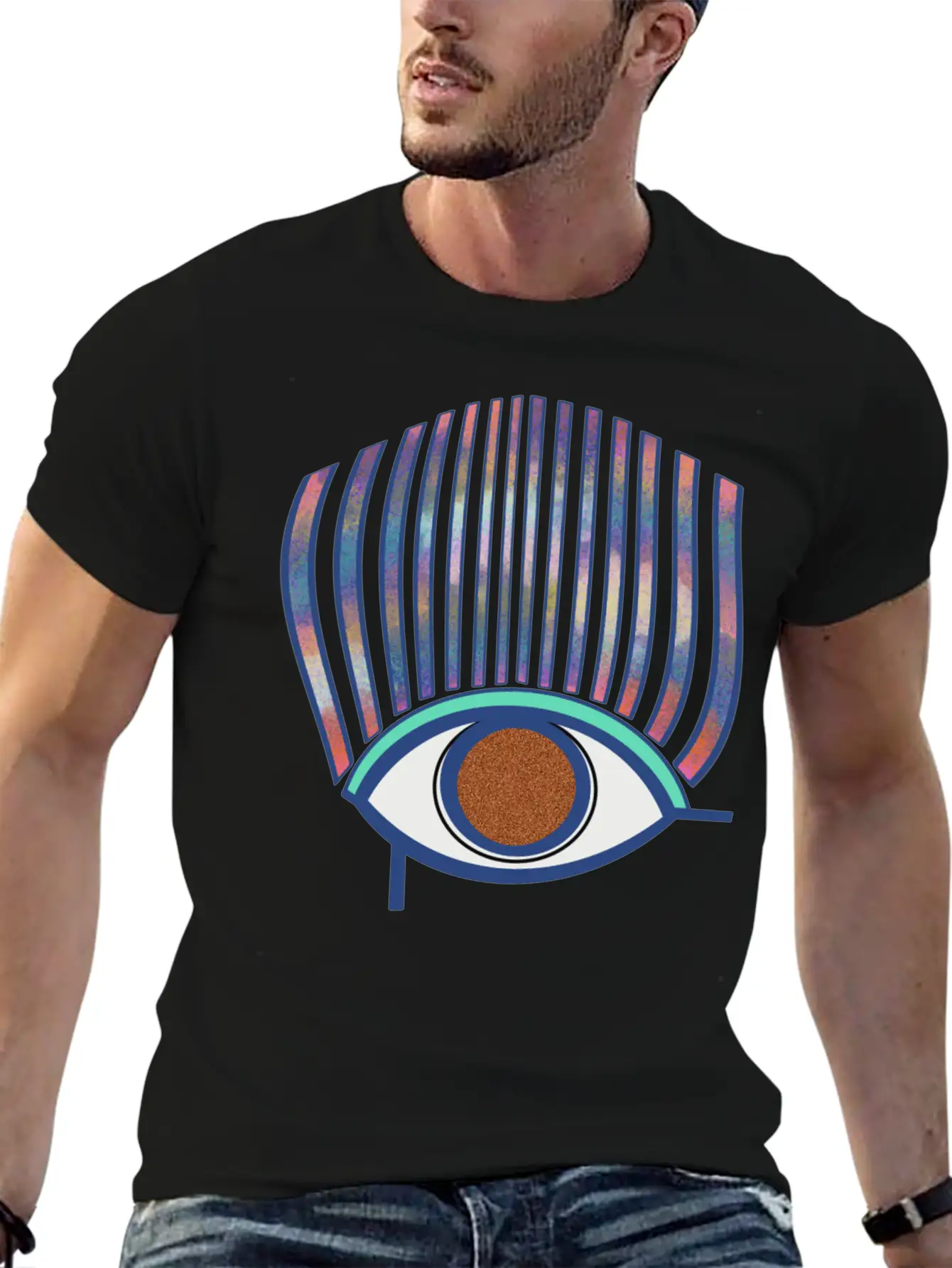 Eye Sky Line Essential Cotton Tee For Daily Outfits ¨C Unisex Style