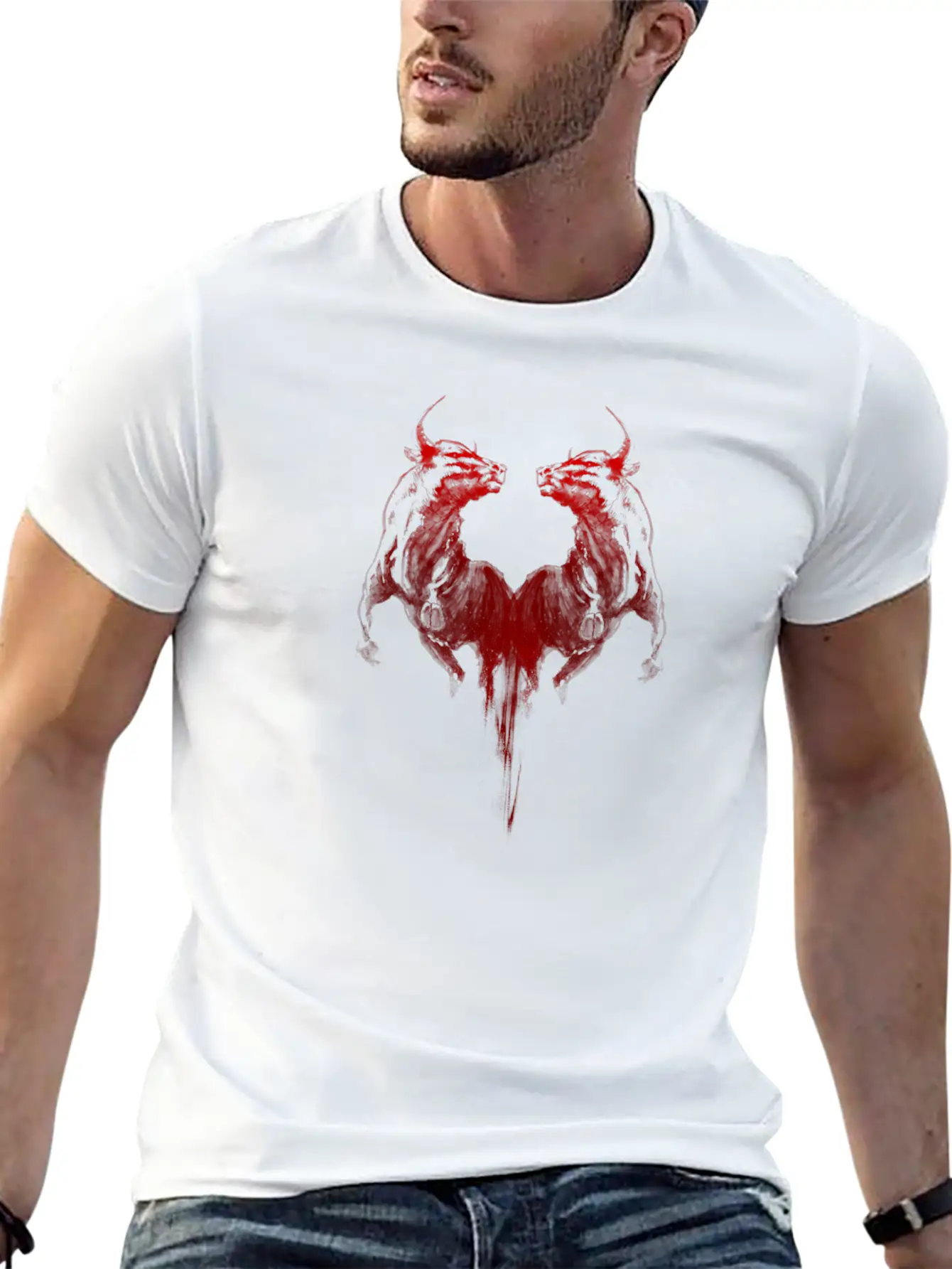 Face To Face Bull Fight Basic Graphic T-Shirt ¨C Daily Comfort In Soft Cotton