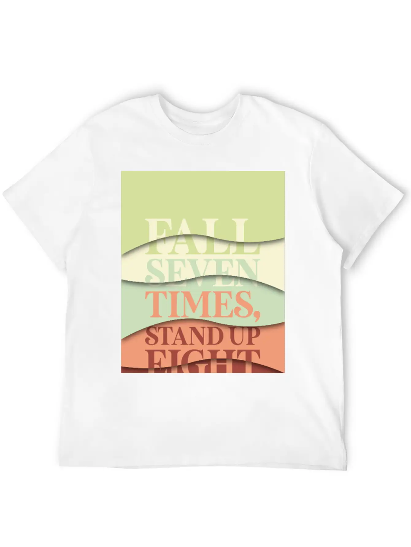 Fall Seven Times, Stand Up Eight Essential Cotton Tee For Daily Outfits ¨C Unisex Style