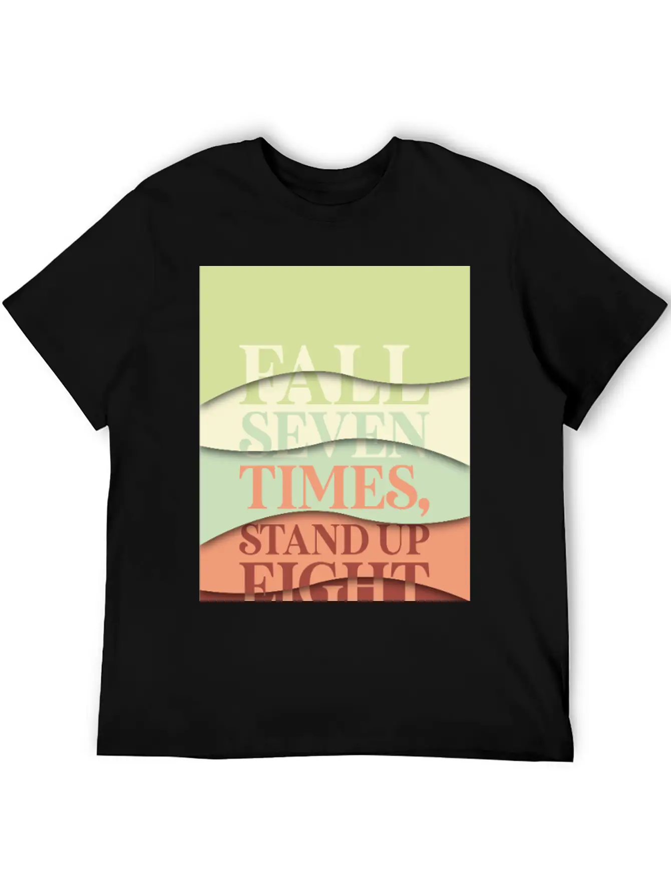 Fall Seven Times, Stand Up Eight Essential Cotton Tee For Daily Outfits ¨C Unisex Style