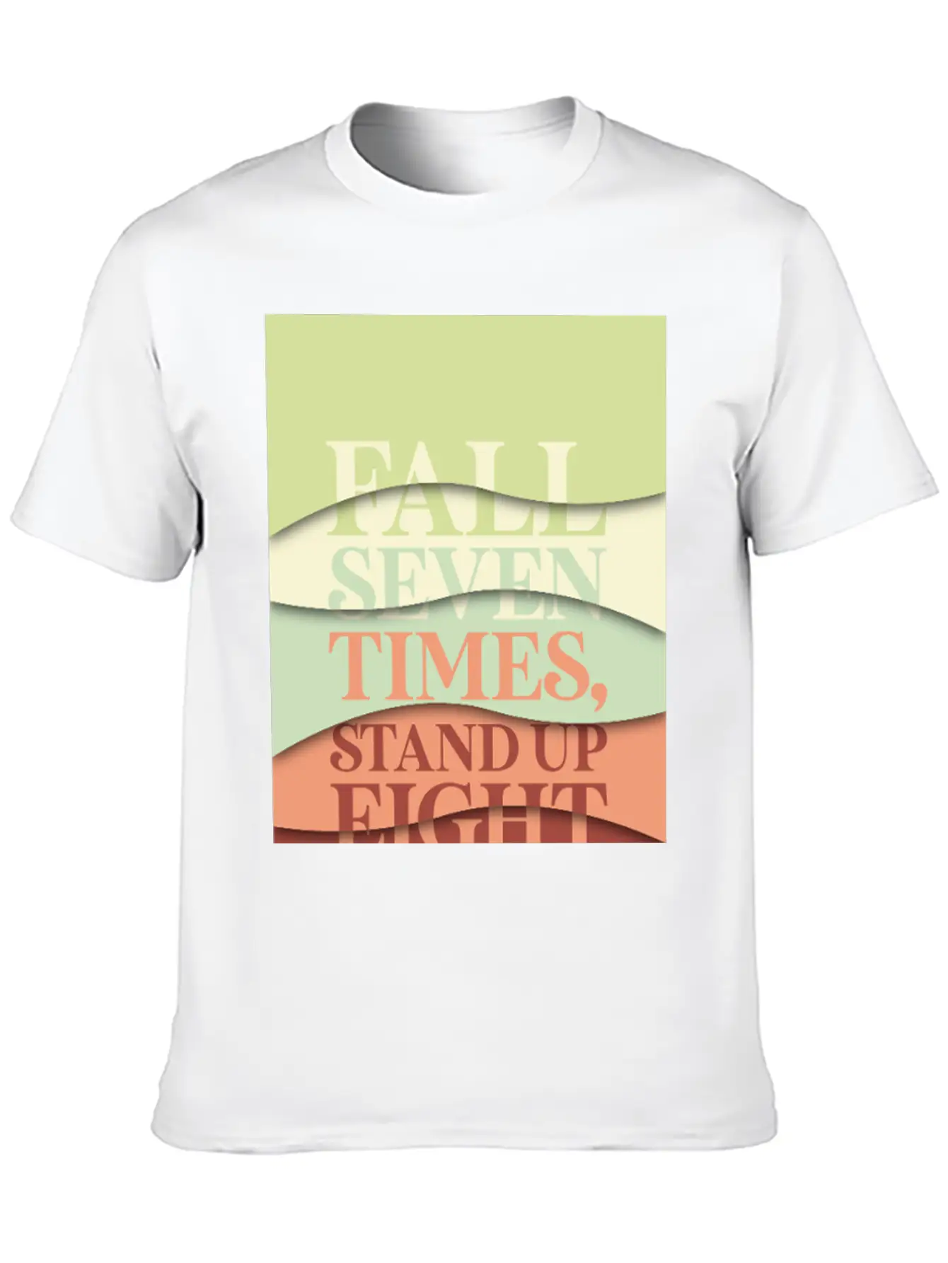 Fall Seven Times, Stand Up Eight Essential Cotton Tee For Daily Outfits ¨C Unisex Style