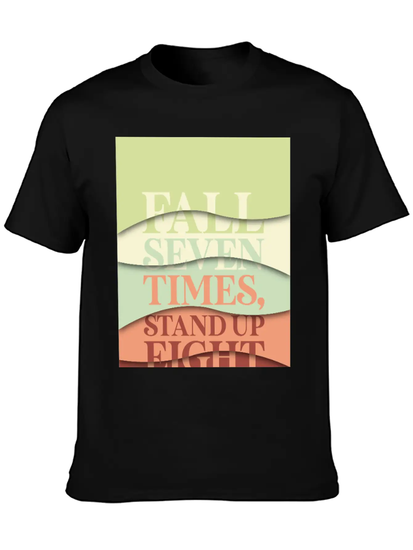 Fall Seven Times, Stand Up Eight Essential Cotton Tee For Daily Outfits ¨C Unisex Style