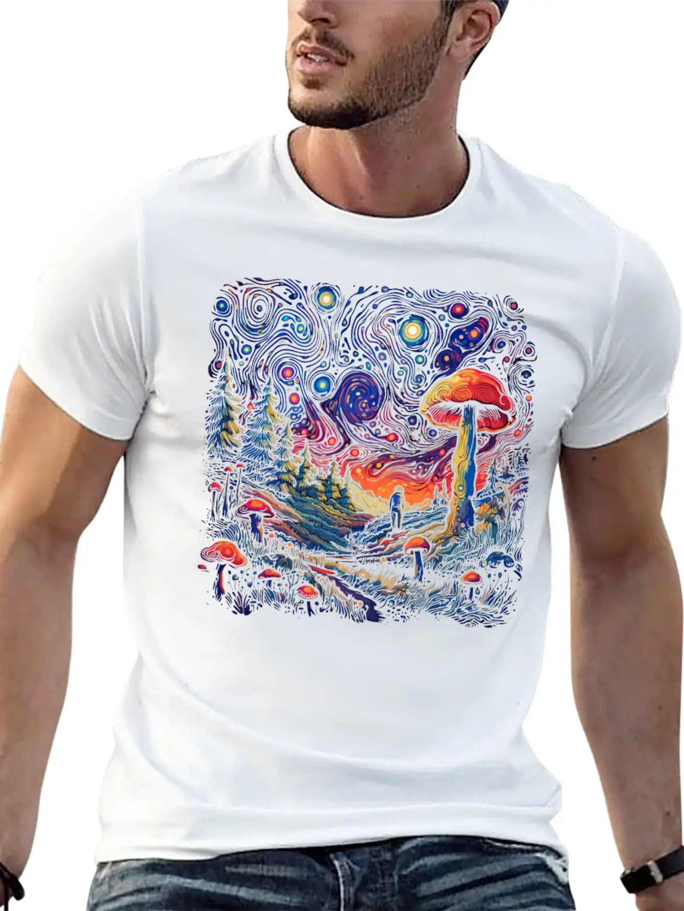 Fantasy Mushroom | Forest | Nature | Goa Festival Soft Cotton Short Sleeve Tee ¨C Unisex Wardrobe Staple
