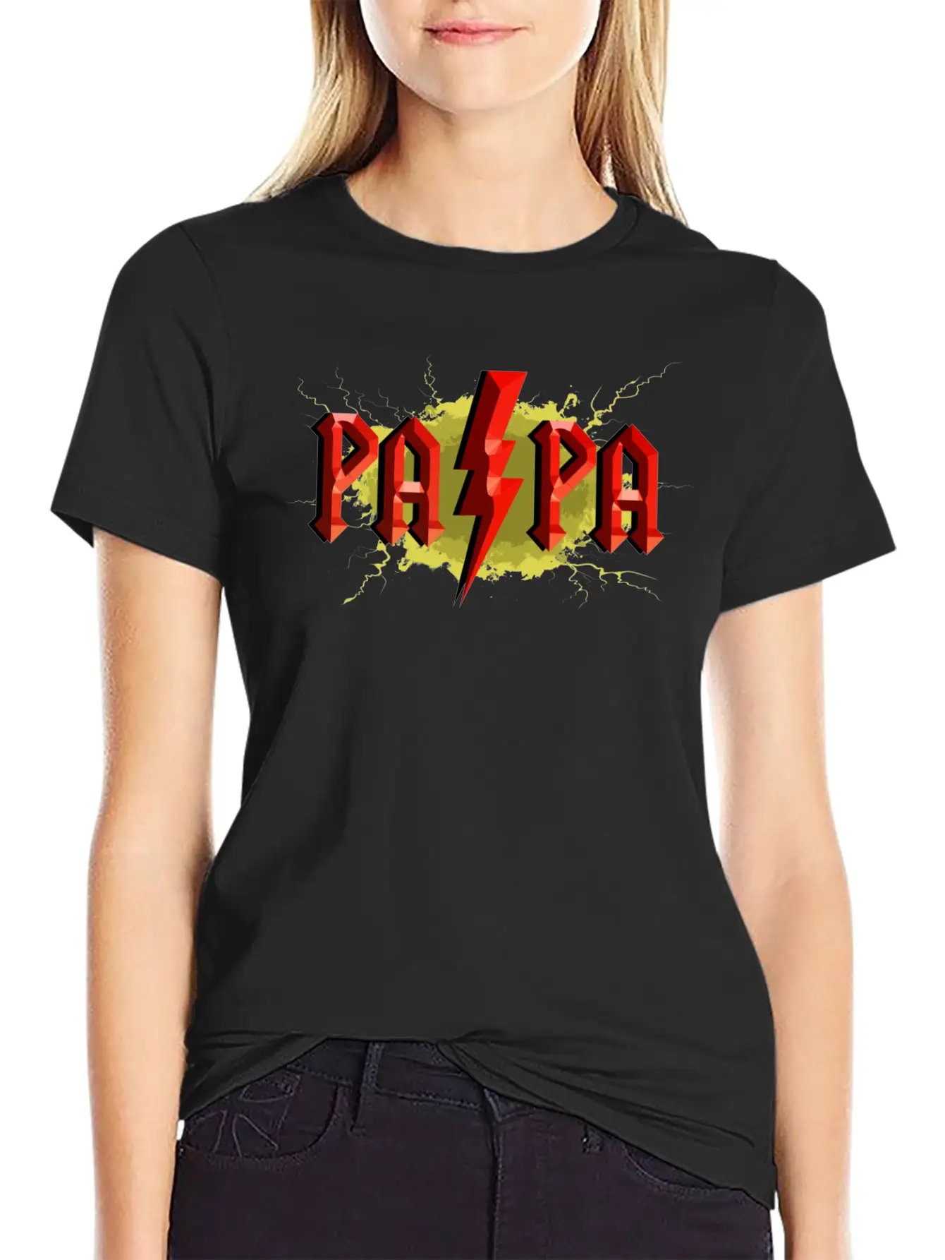 Father S Day Papa Lightning Essential Cotton Tee For Daily Outfits ¨C Unisex Style