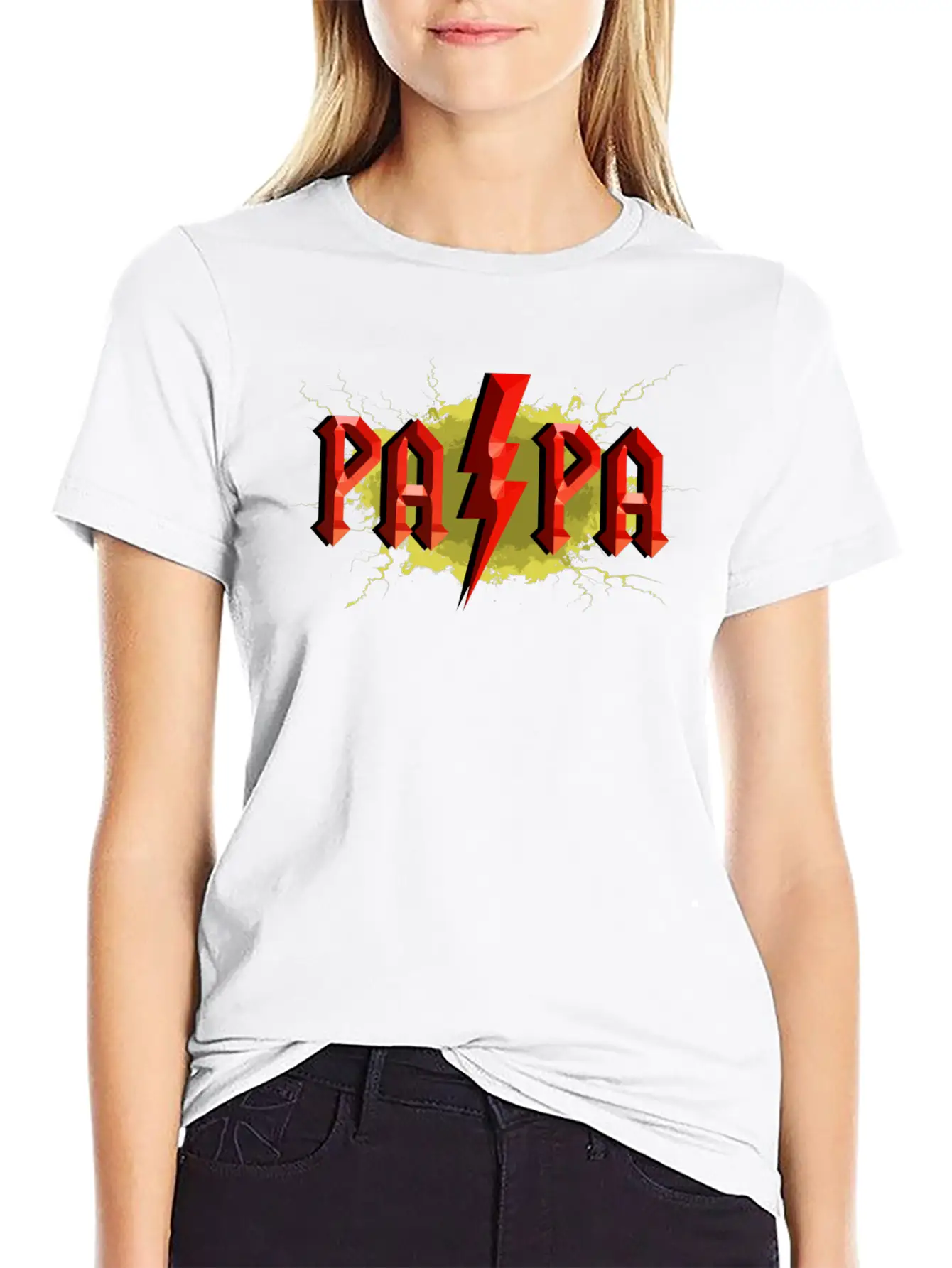 Father S Day Papa Lightning Essential Cotton Tee For Daily Outfits ¨C Unisex Style