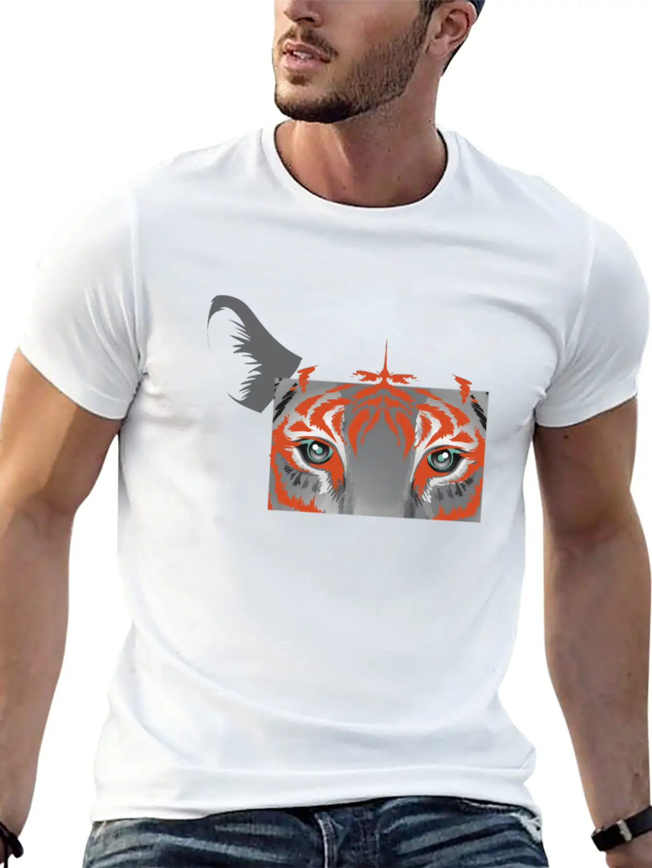 Fearless Big Cat Tiger Eye Tiger Face Tiger Head Basic Graphic T-Shirt ¨C Daily Comfort In Soft Cotton
