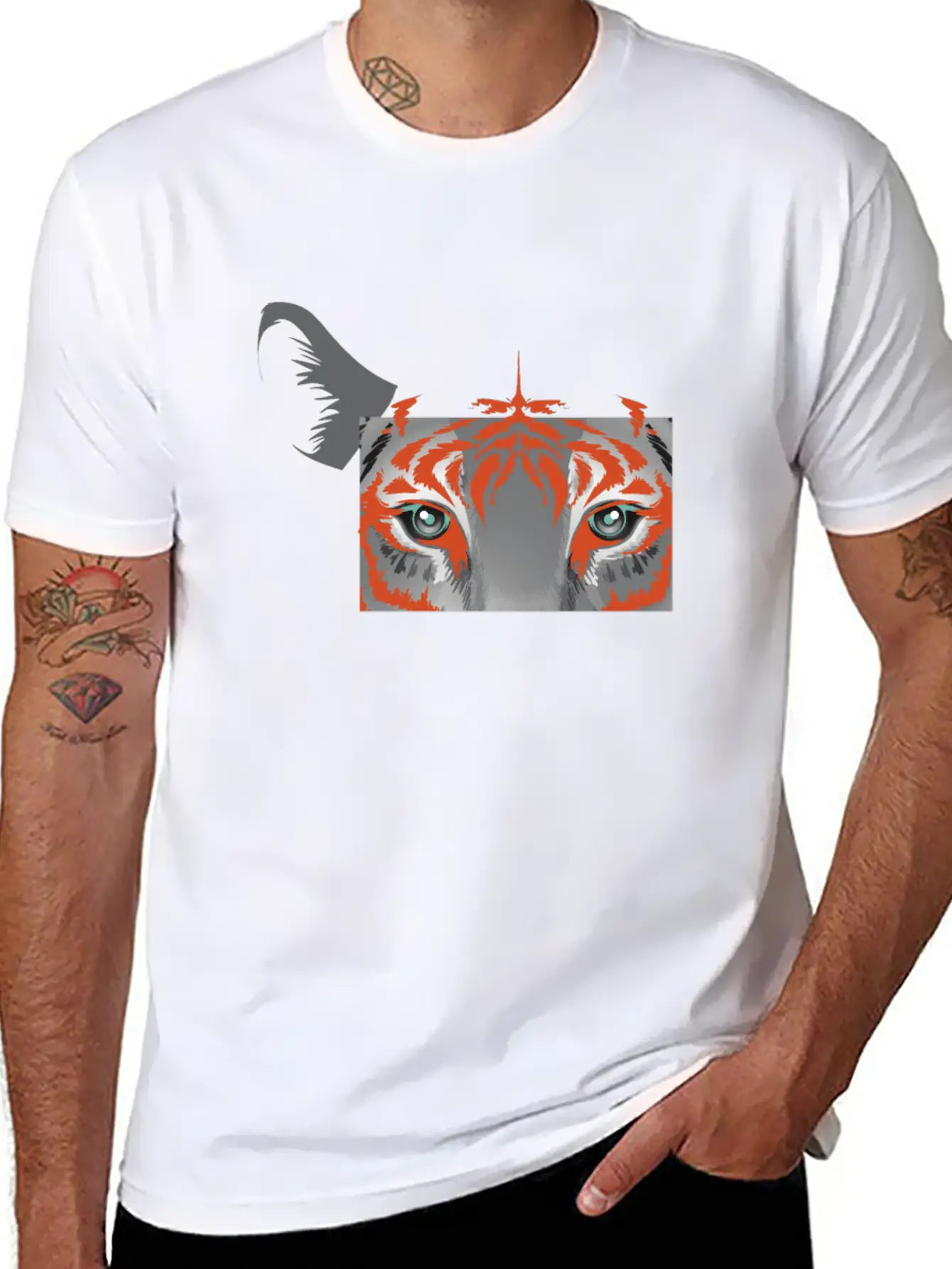 Fearless Big Cat Tiger Eye Tiger Face Tiger Head Basic Graphic T-Shirt ¨C Daily Comfort In Soft Cotton