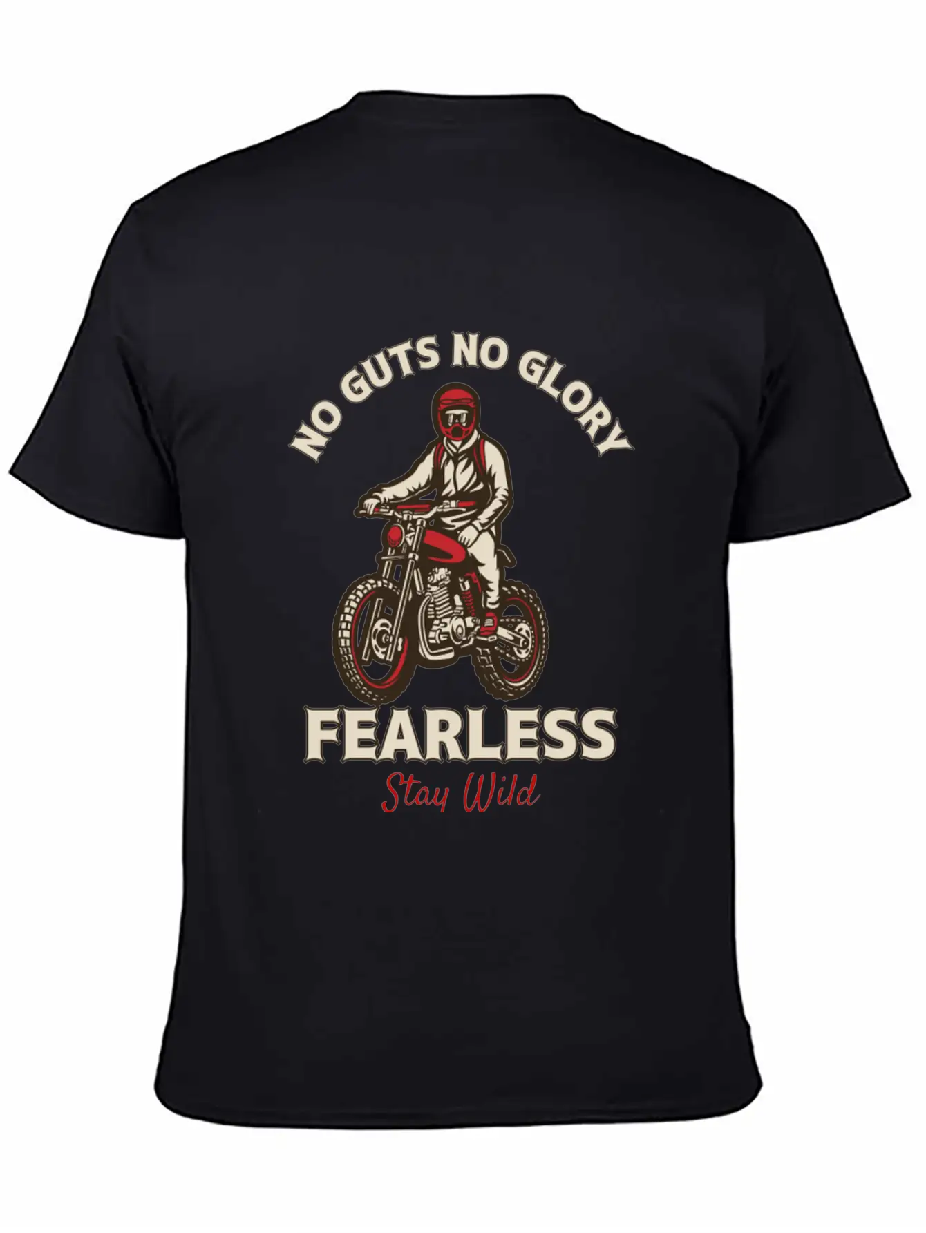 Fearless Dirt Bike Adventure - No Guts No Glory Essential Cotton Tee For Daily Outfits ¨C Unisex Style