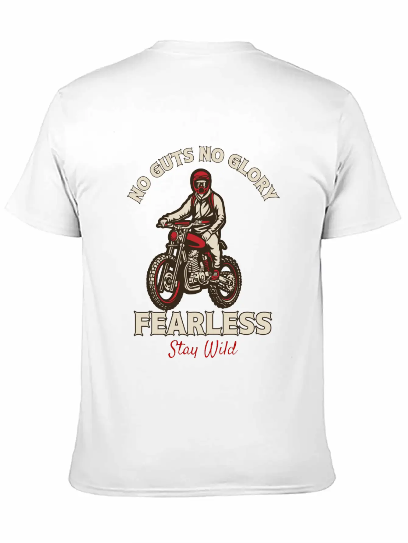 Fearless Dirt Bike Adventure - No Guts No Glory Essential Cotton Tee For Daily Outfits ¨C Unisex Style