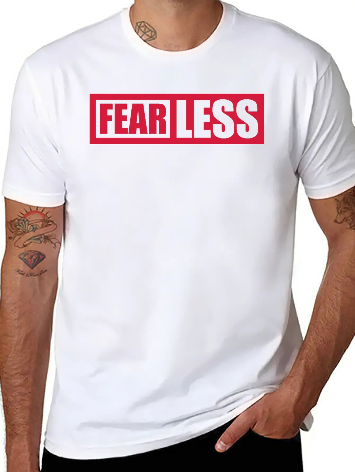 Fearless Text Quote Essential Cotton Tee For Daily Outfits ¨C Unisex Style