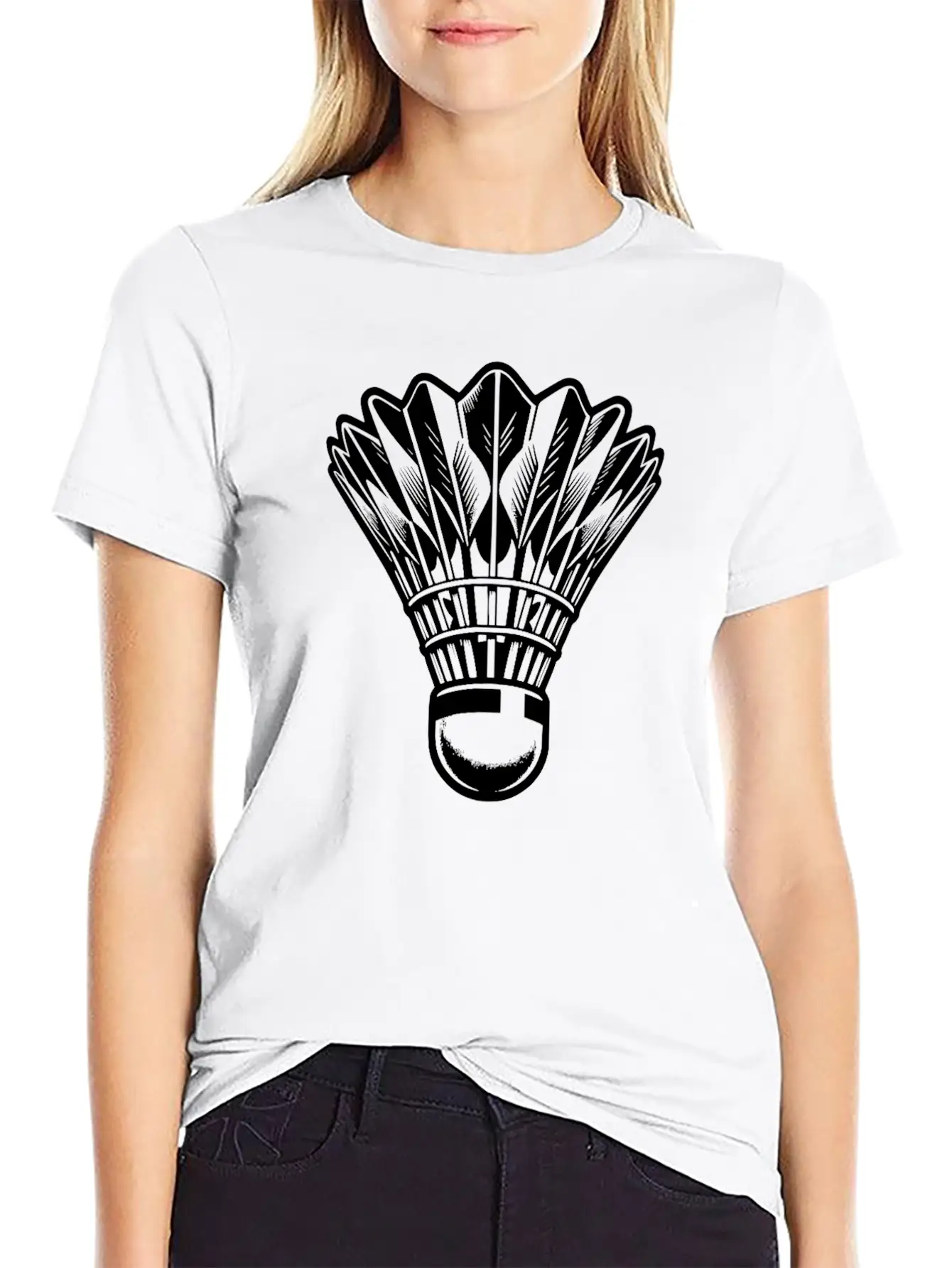 Feather-light Sports Equipment Badminton Basic Graphic T-Shirt ¨C Daily Comfort In Soft Cotton