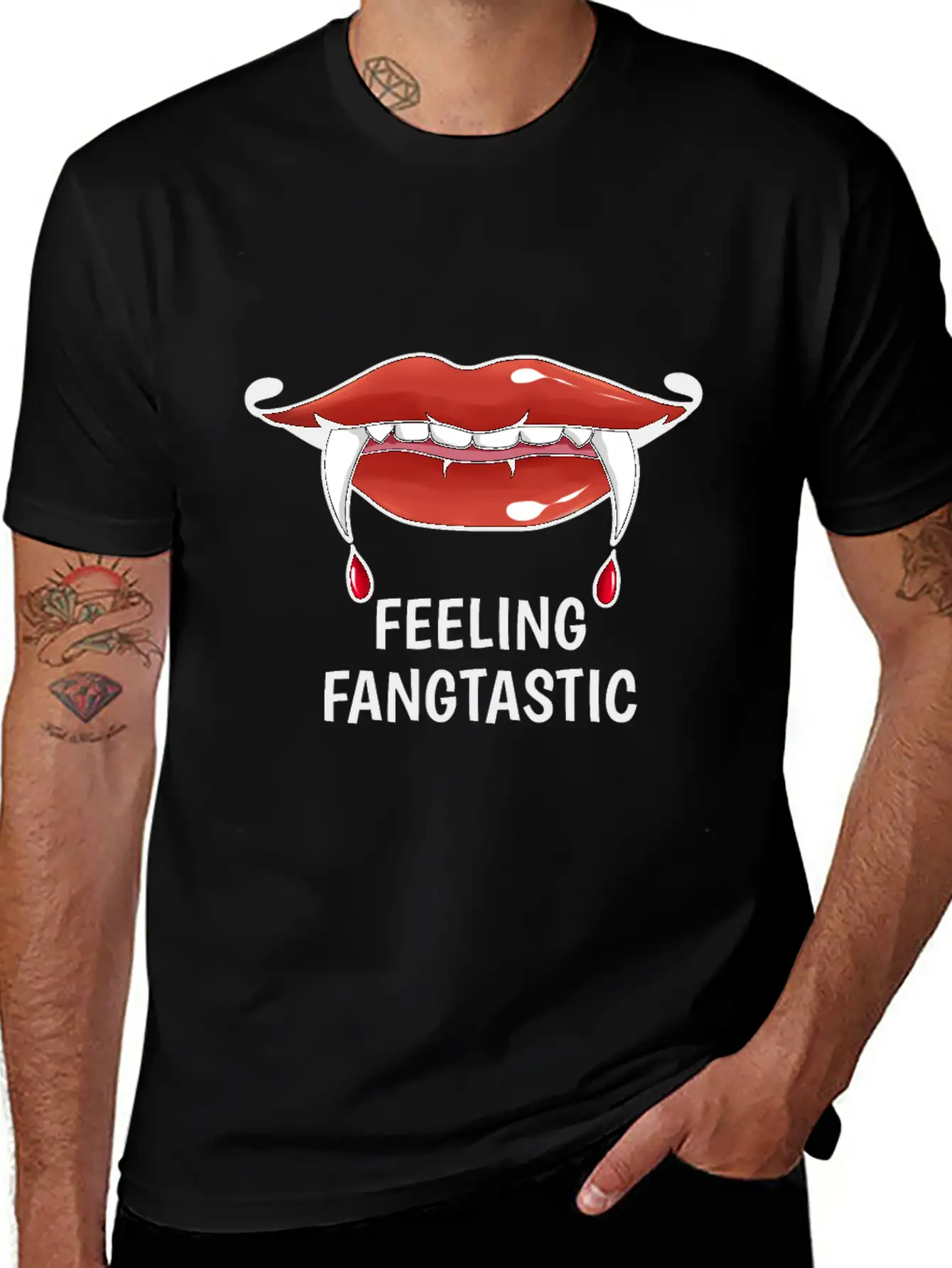 Feeling Fangtastic Halloween Vampire Soft Cotton Short Sleeve Tee ¨C Unisex Wardrobe Staple