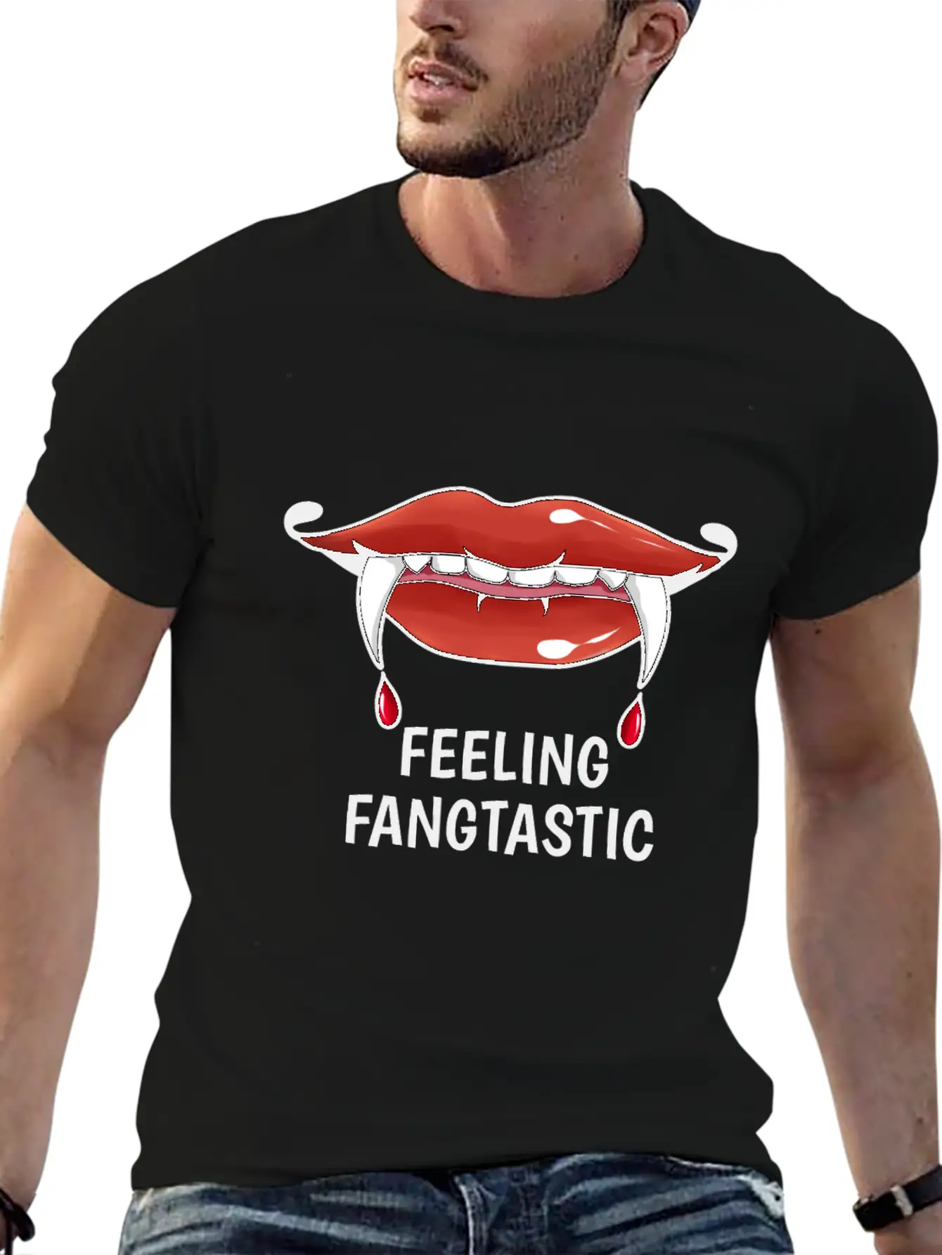 Feeling Fangtastic Halloween Vampire Soft Cotton Short Sleeve Tee ¨C Unisex Wardrobe Staple