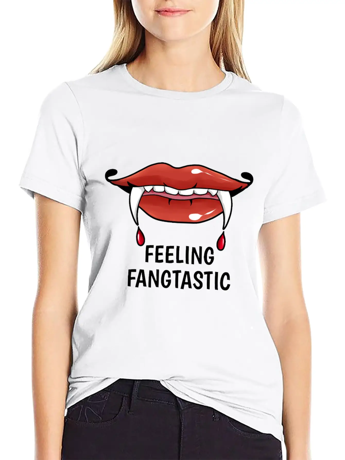 Feeling Fangtastic Halloween Vampire Soft Cotton Short Sleeve Tee ¨C Unisex Wardrobe Staple