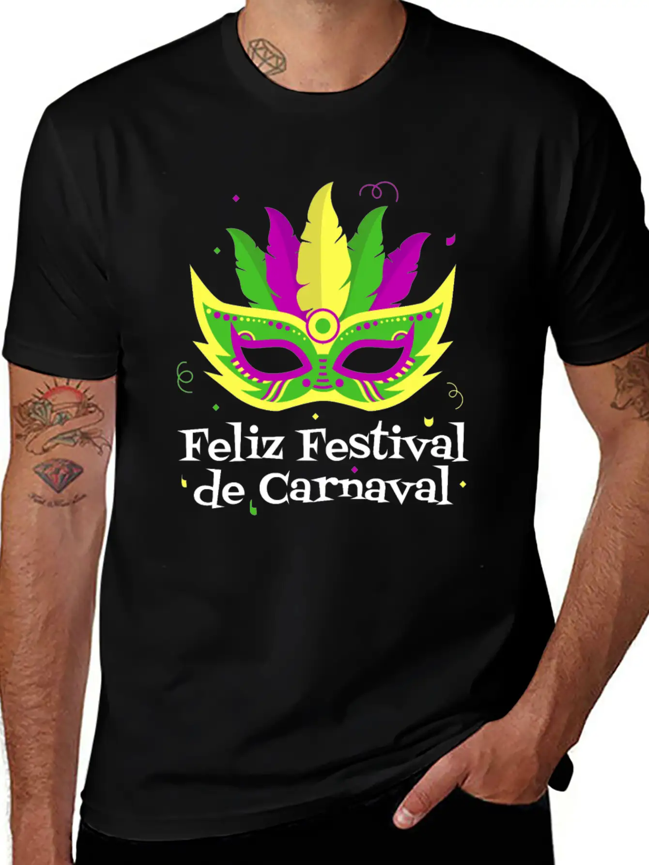 Feliz Festival De Carnaval Basic Graphic T-Shirt ¨C Daily Comfort In Soft Cotton