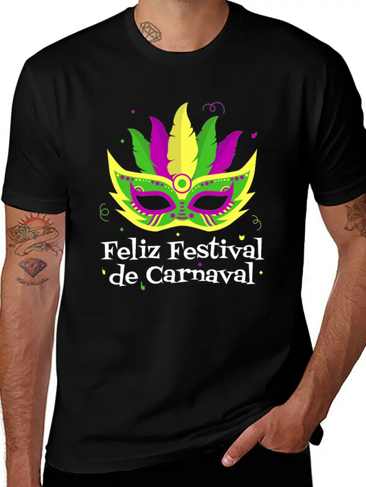 Feliz Festival De Carnaval Basic Graphic T-Shirt ¨C Daily Comfort In Soft Cotton