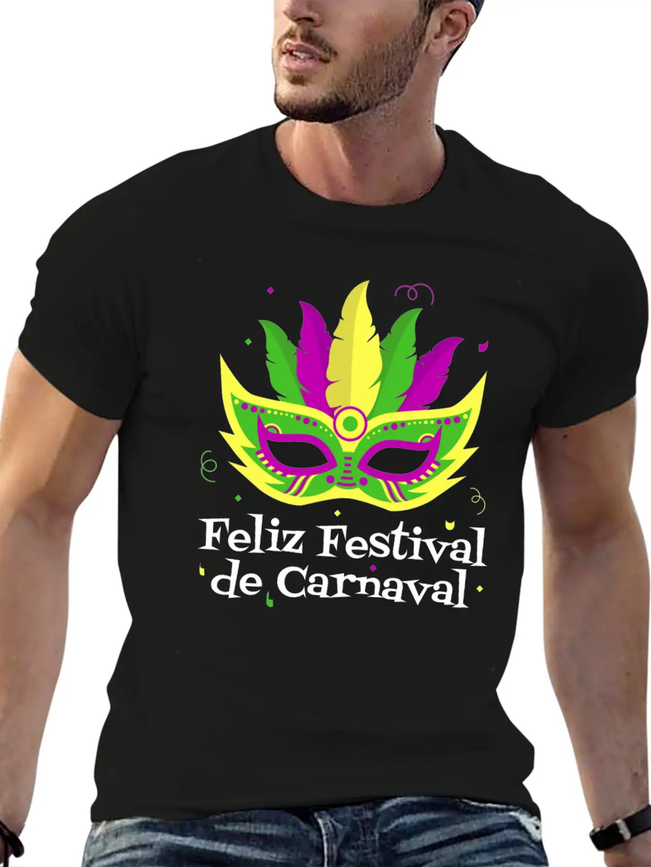 Feliz Festival De Carnaval Basic Graphic T-Shirt ¨C Daily Comfort In Soft Cotton