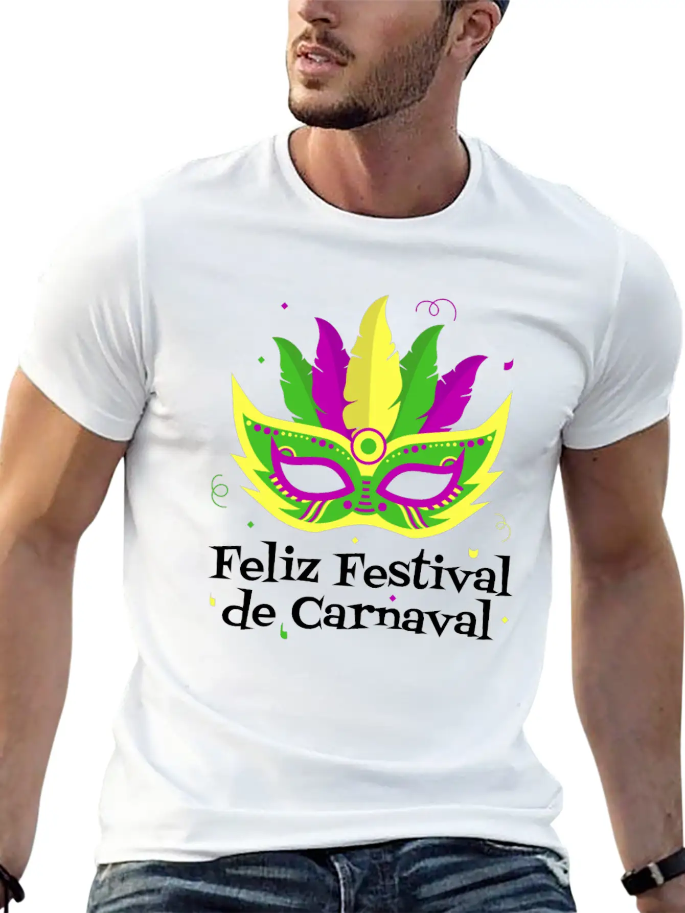 Feliz Festival De Carnaval Basic Graphic T-Shirt ¨C Daily Comfort In Soft Cotton
