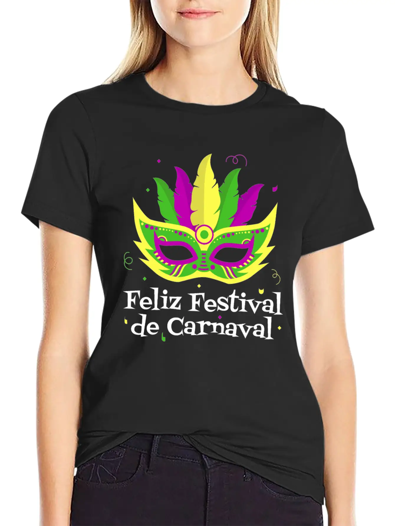 Feliz Festival De Carnaval Basic Graphic T-Shirt ¨C Daily Comfort In Soft Cotton